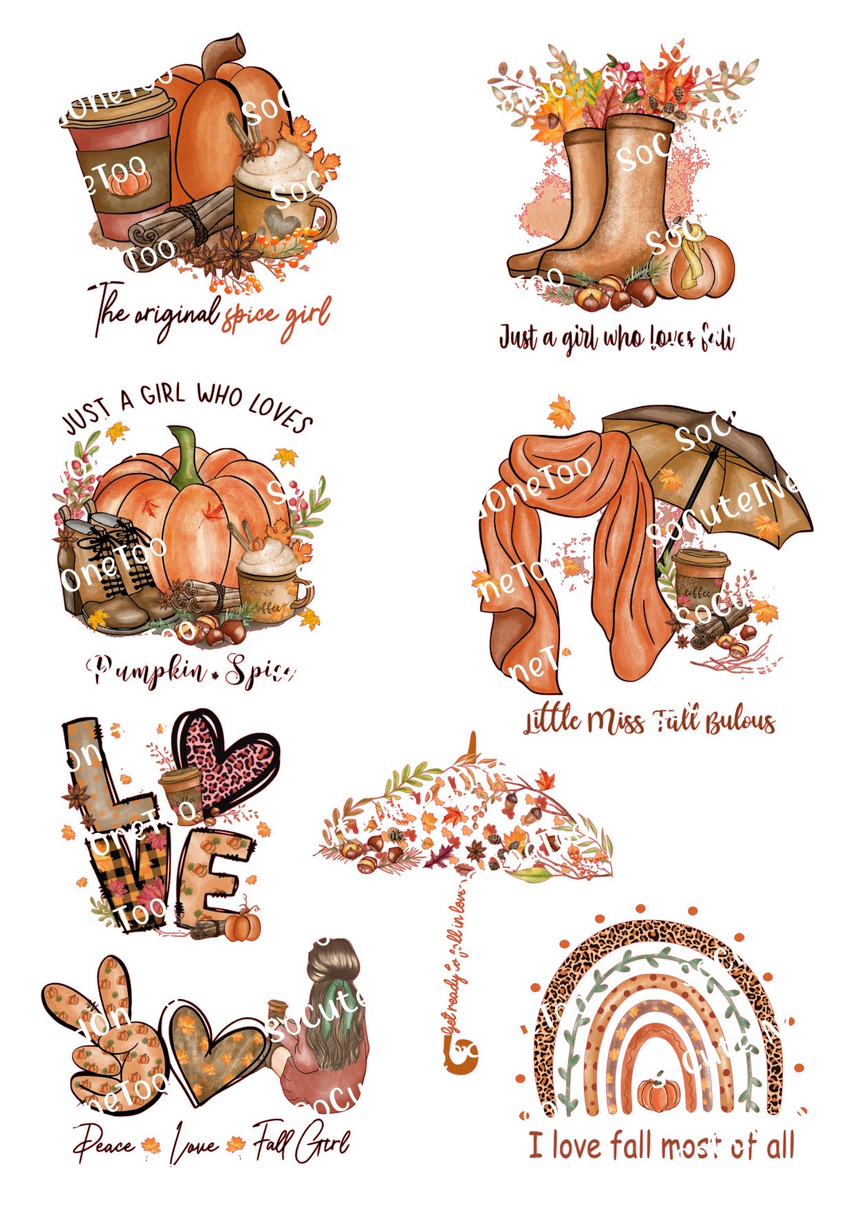 Fall #1 Waterslide Decals - SoCuteINeedOneToo