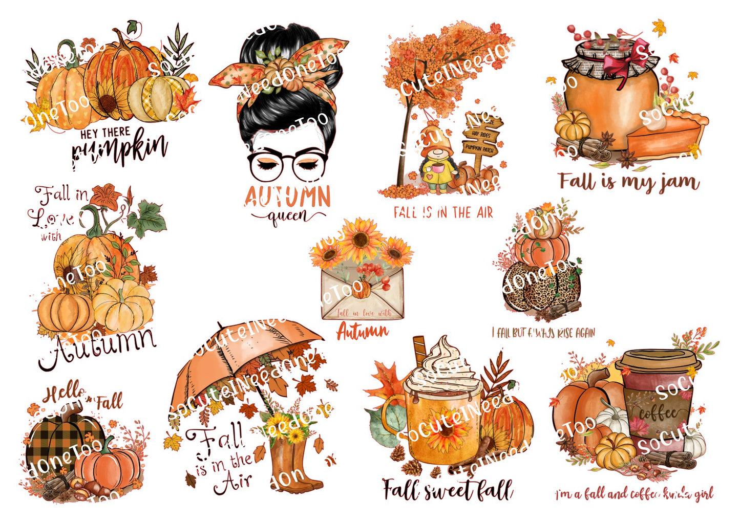 Fall Is In The Air Waterslide Decals - SoCuteINeedOneToo