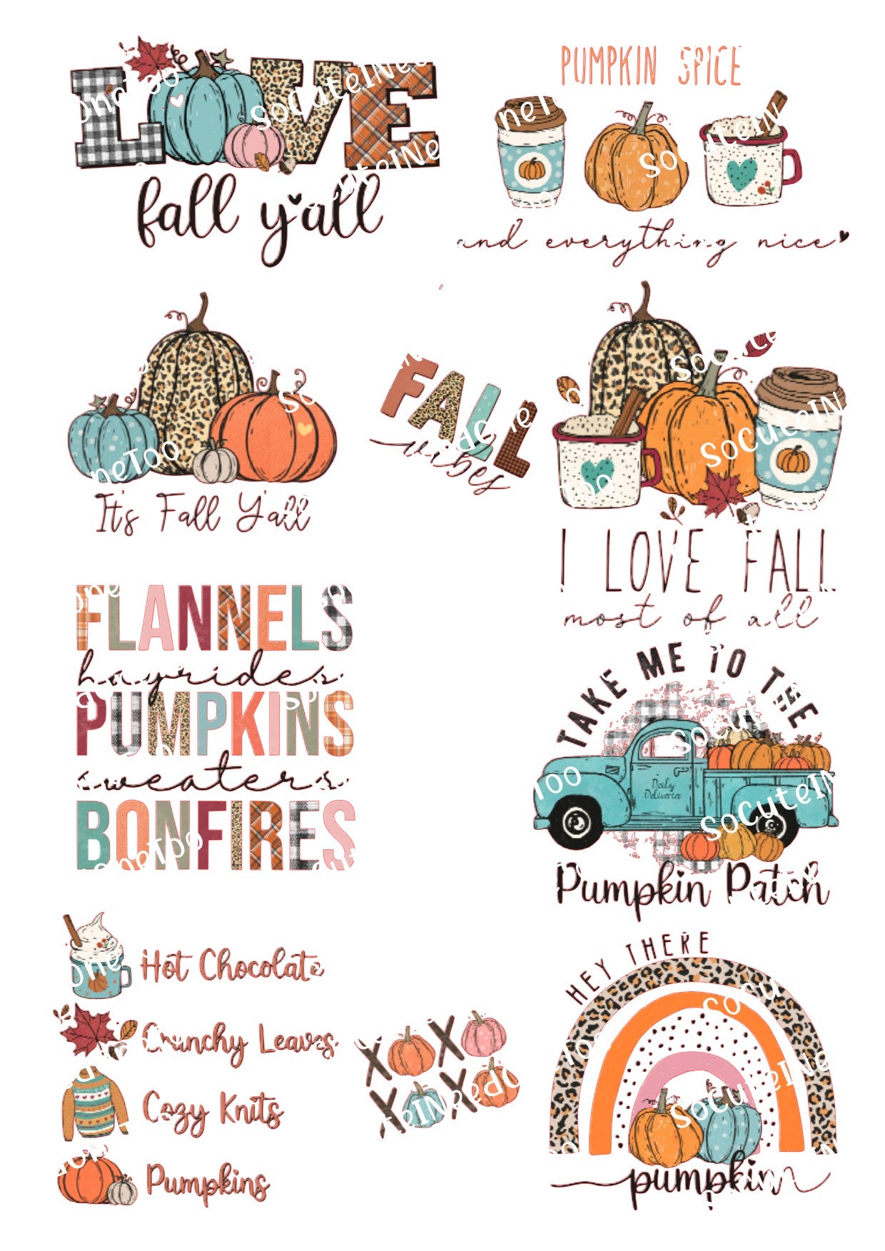 Fall - Take Me To The Pumpkin Patch Waterslide Decals - SoCuteINeedOneToo