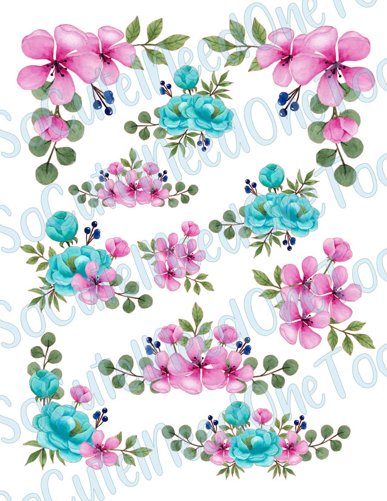 Floral Watercolor Waterslide Decals - SoCuteINeedOneToo