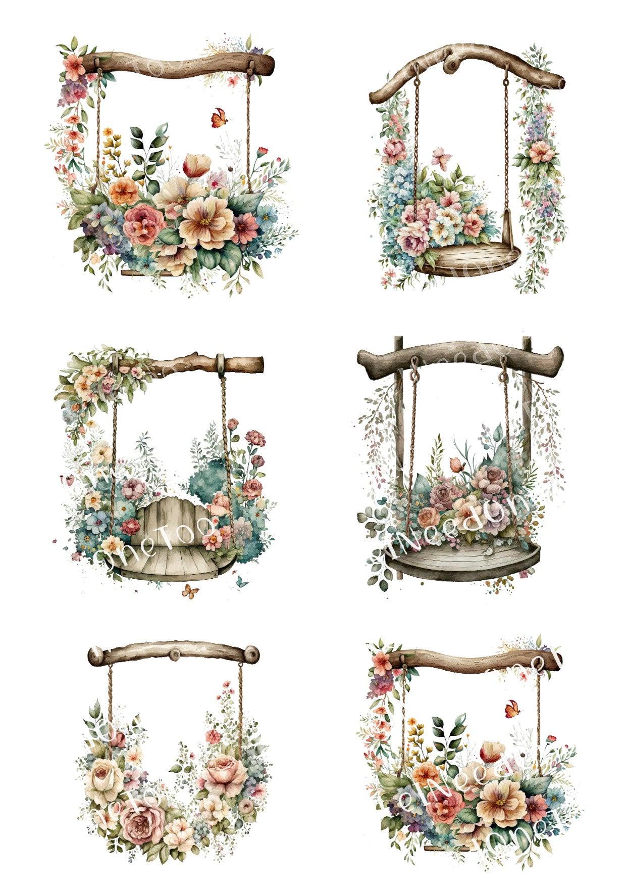 Flower Swings on Waterslide Decals - SoCuteINeedOneToo