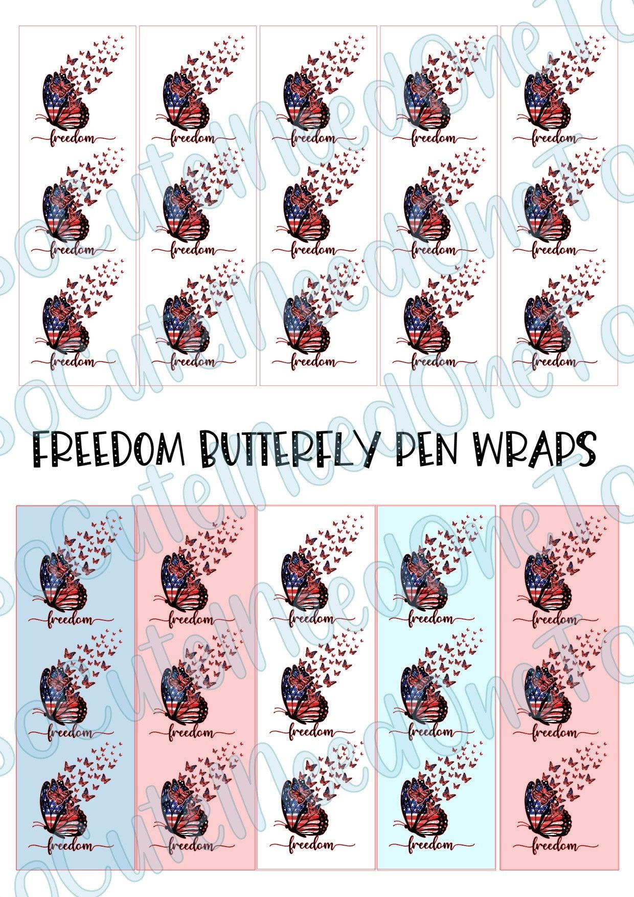 Freedom Butterfly Pen Wraps - SoCuteINeedOneToo