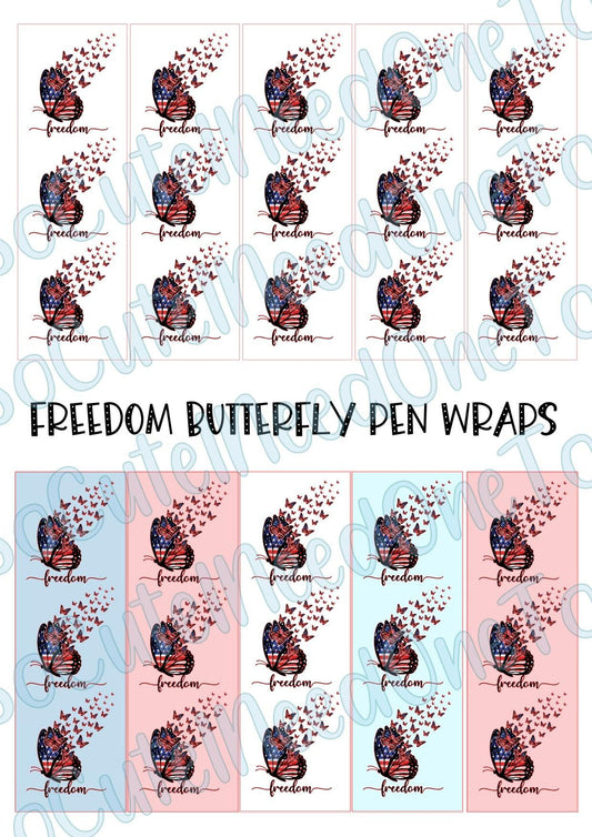 Freedom Butterfly Pen Wraps - SoCuteINeedOneToo