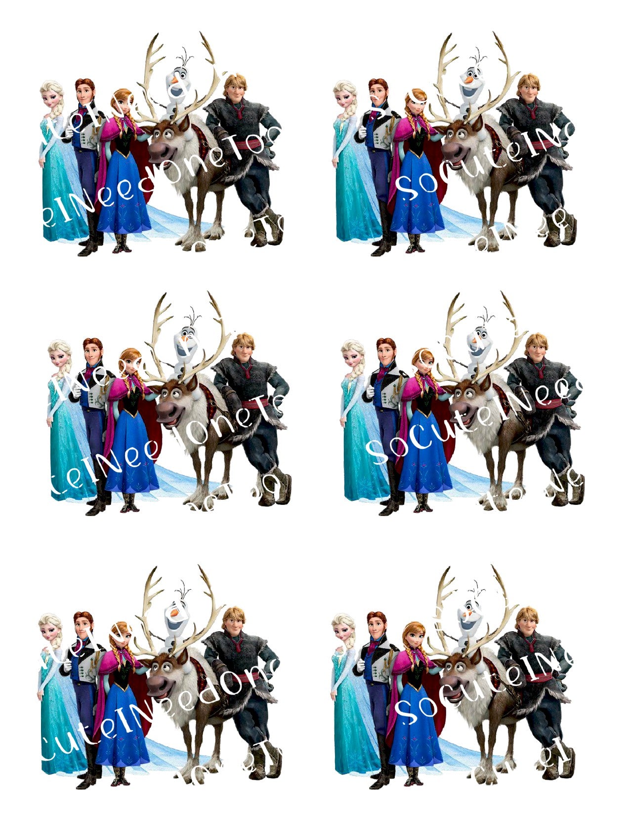 Frozen Group Picture Waterslide Decals - SoCuteINeedOneToo