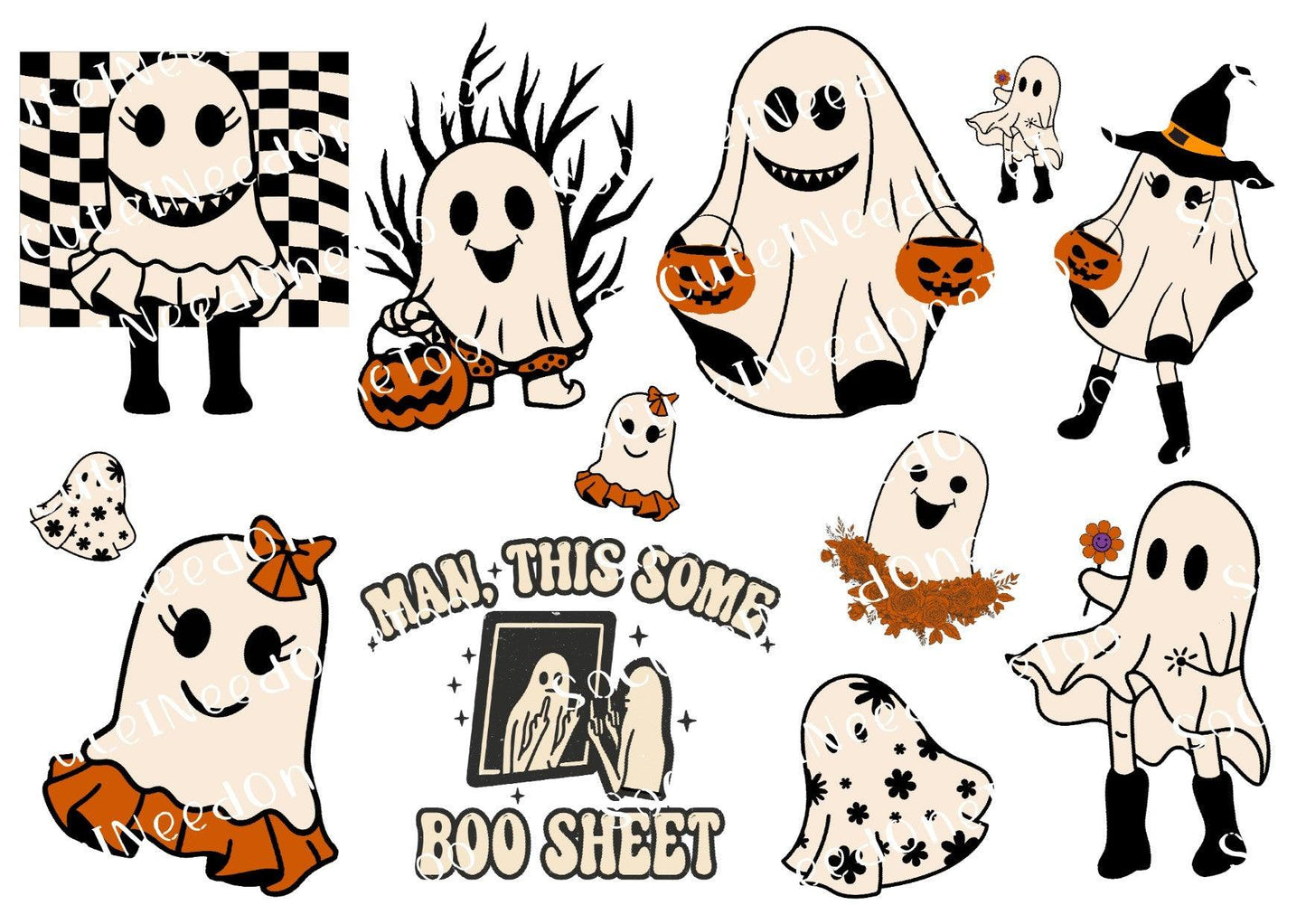 Ghost - Boo Sheet Waterslide Decals - SoCuteINeedOneToo