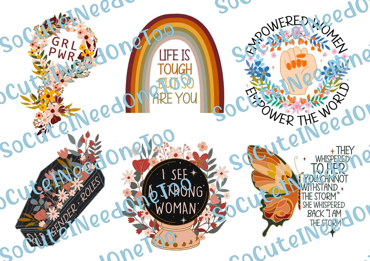 Girl Power #3 Waterslide Decals - SoCuteINeedOneToo