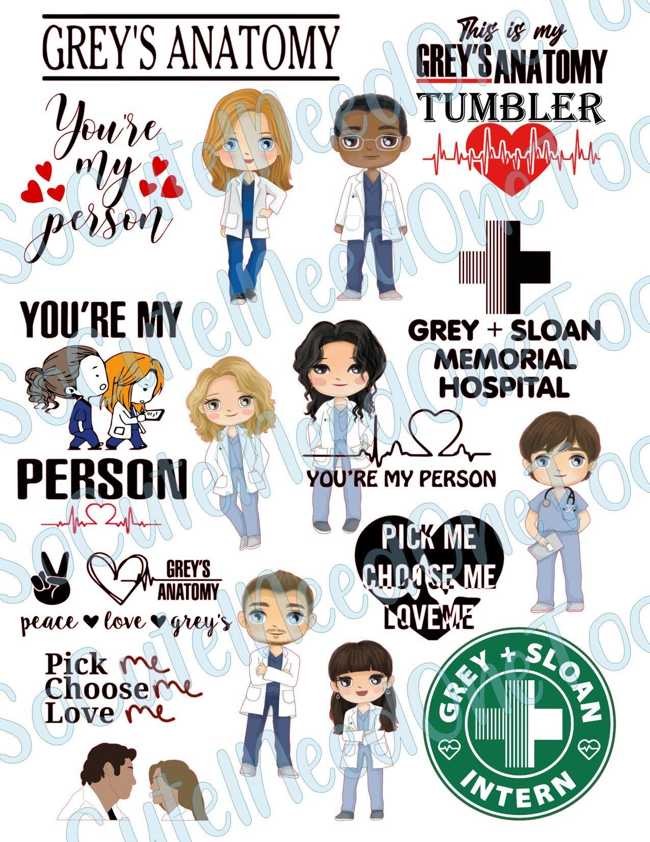 Grey's Anatomy #2 Waterslide Decals - SoCuteINeedOneToo