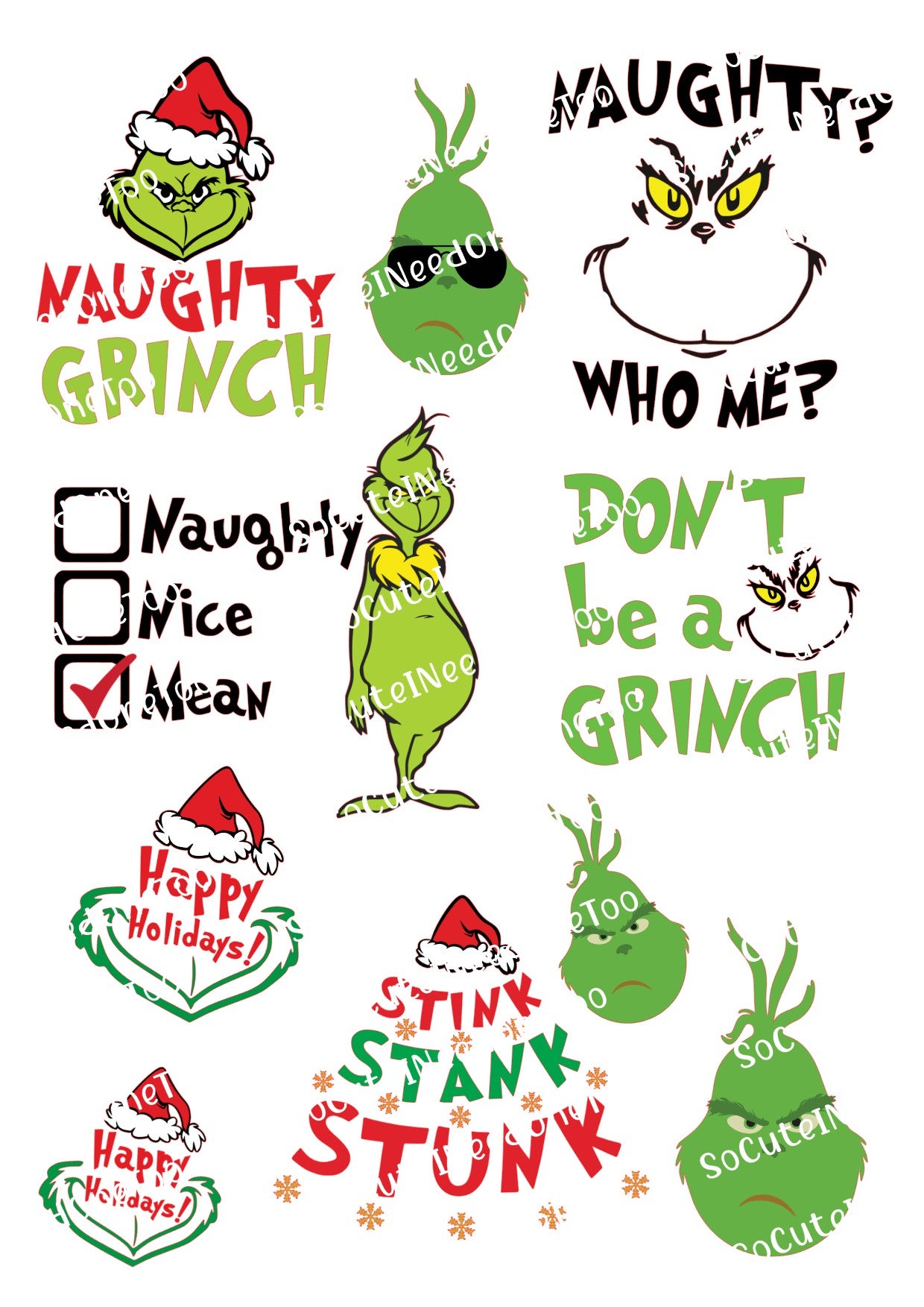 Grinch #11 Waterslide Decals - SoCuteINeedOneToo