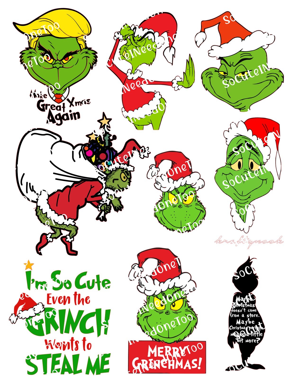 Grinch #14 Waterslide Decals - SoCuteINeedOneToo