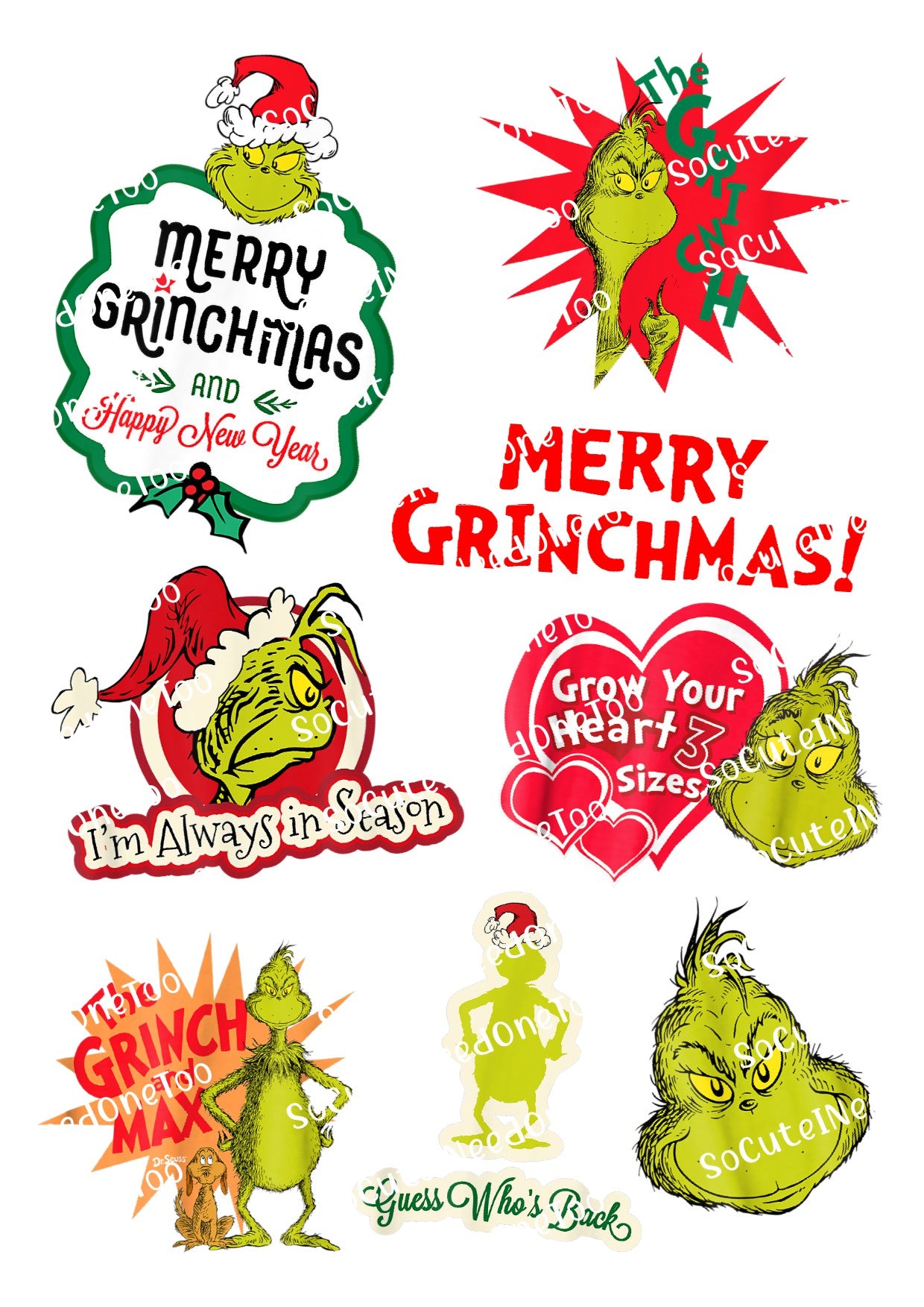 Grinch #19 Waterslide Decals - SoCuteINeedOneToo