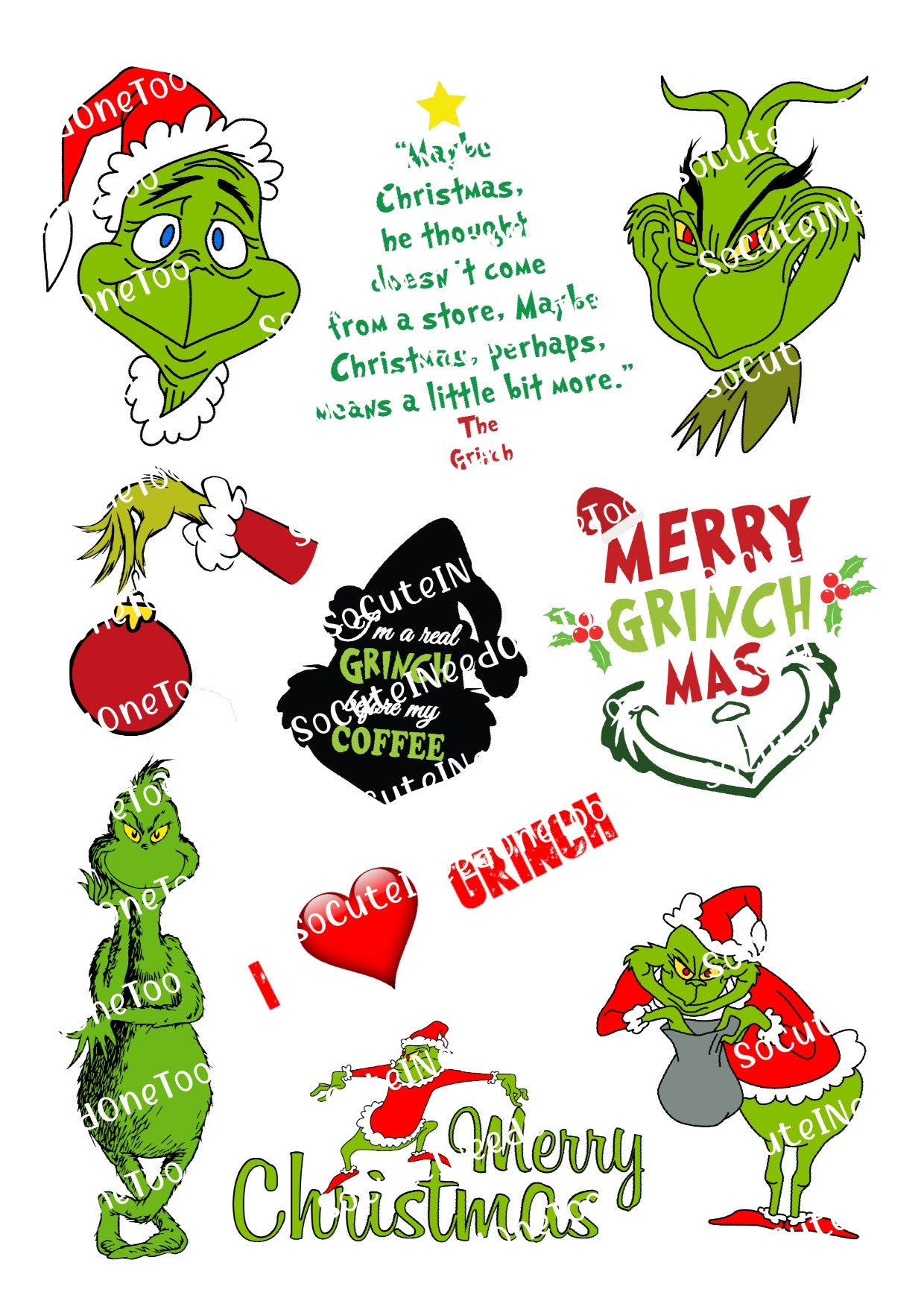 Grinch #21 Waterslide Decals - SoCuteINeedOneToo