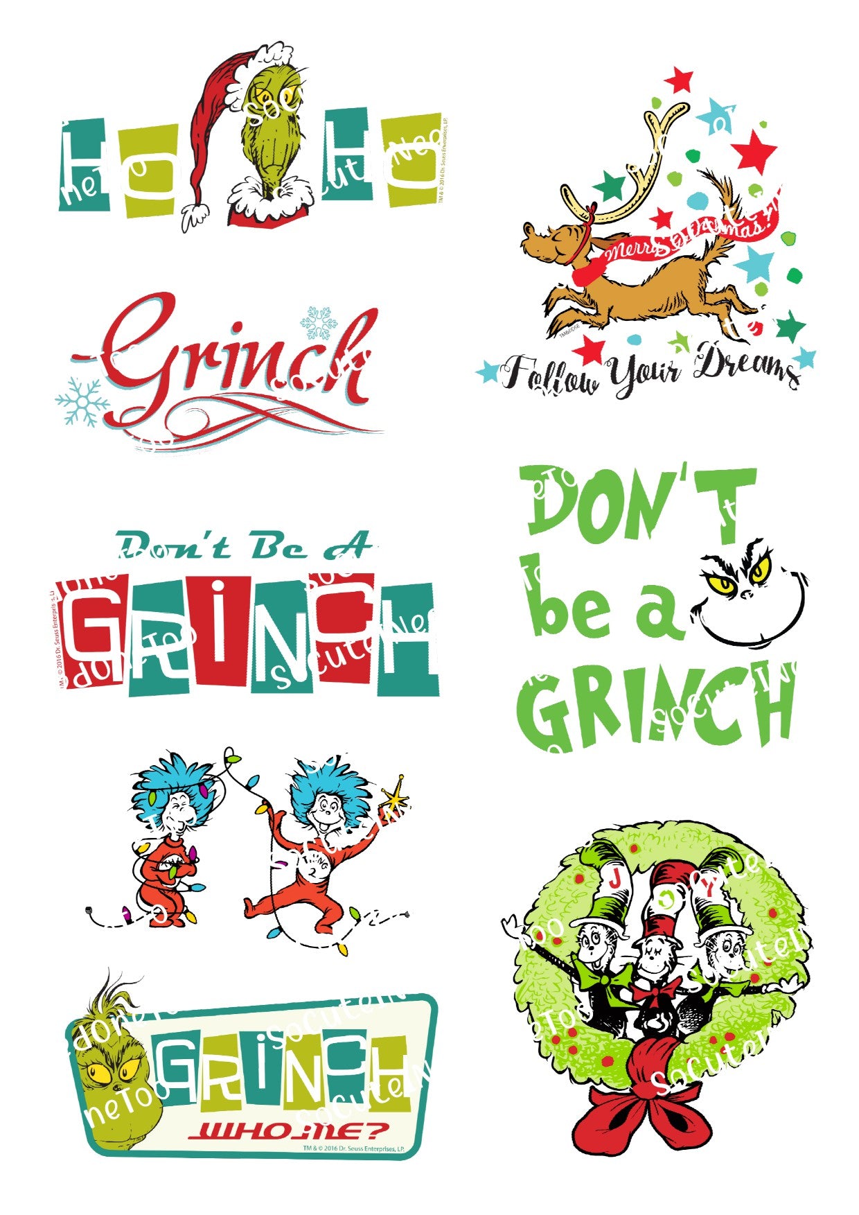 Grinch #25 Waterslide Decals - SoCuteINeedOneToo