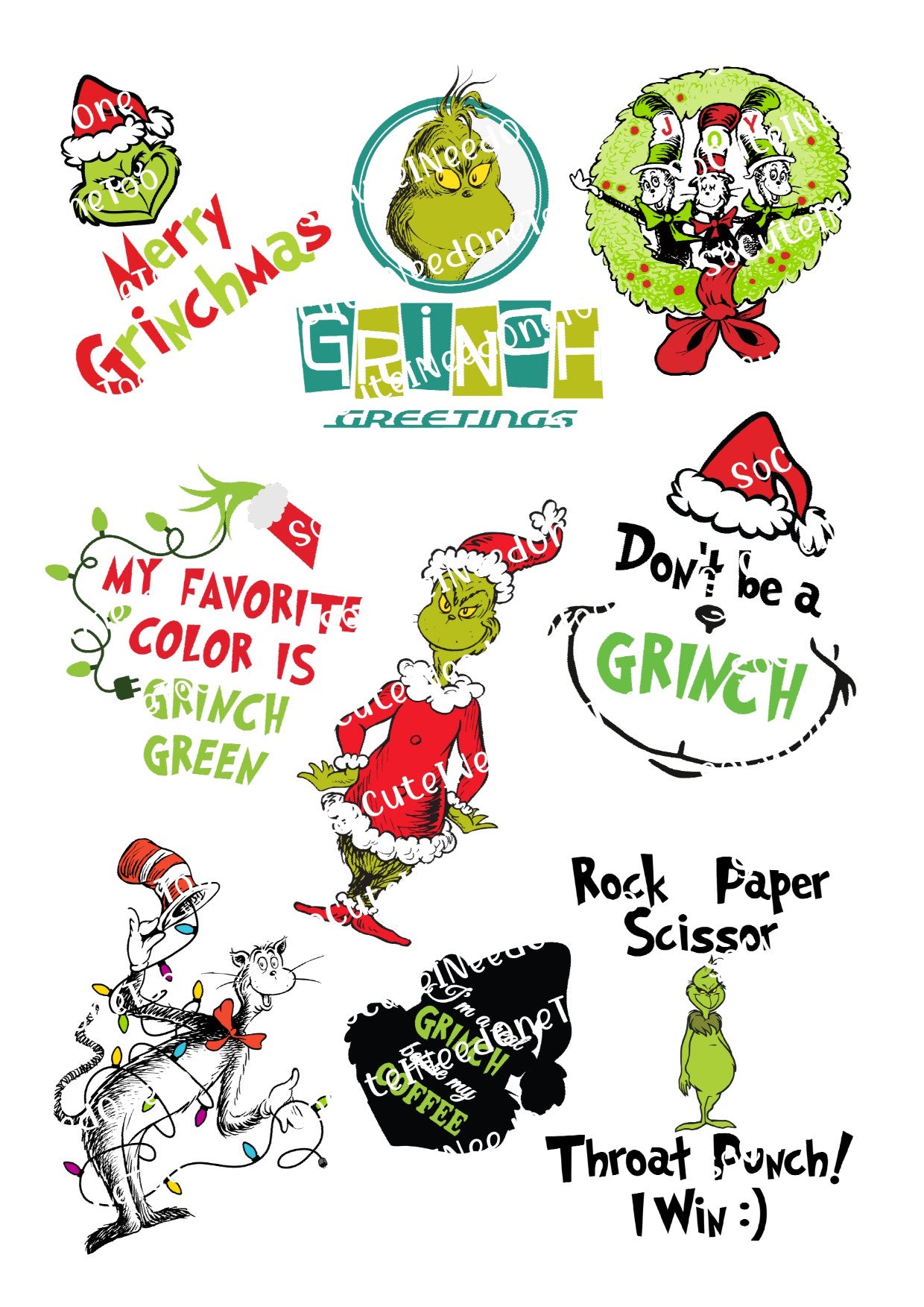 Grinch #26 Waterslide Decals - SoCuteINeedOneToo