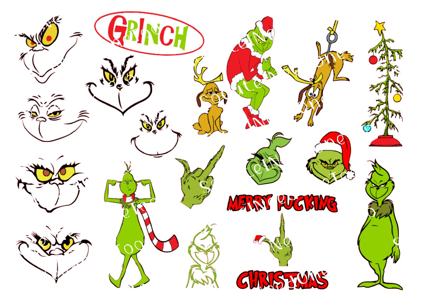 Grinch EE Waterslide Decals - SoCuteINeedOneToo
