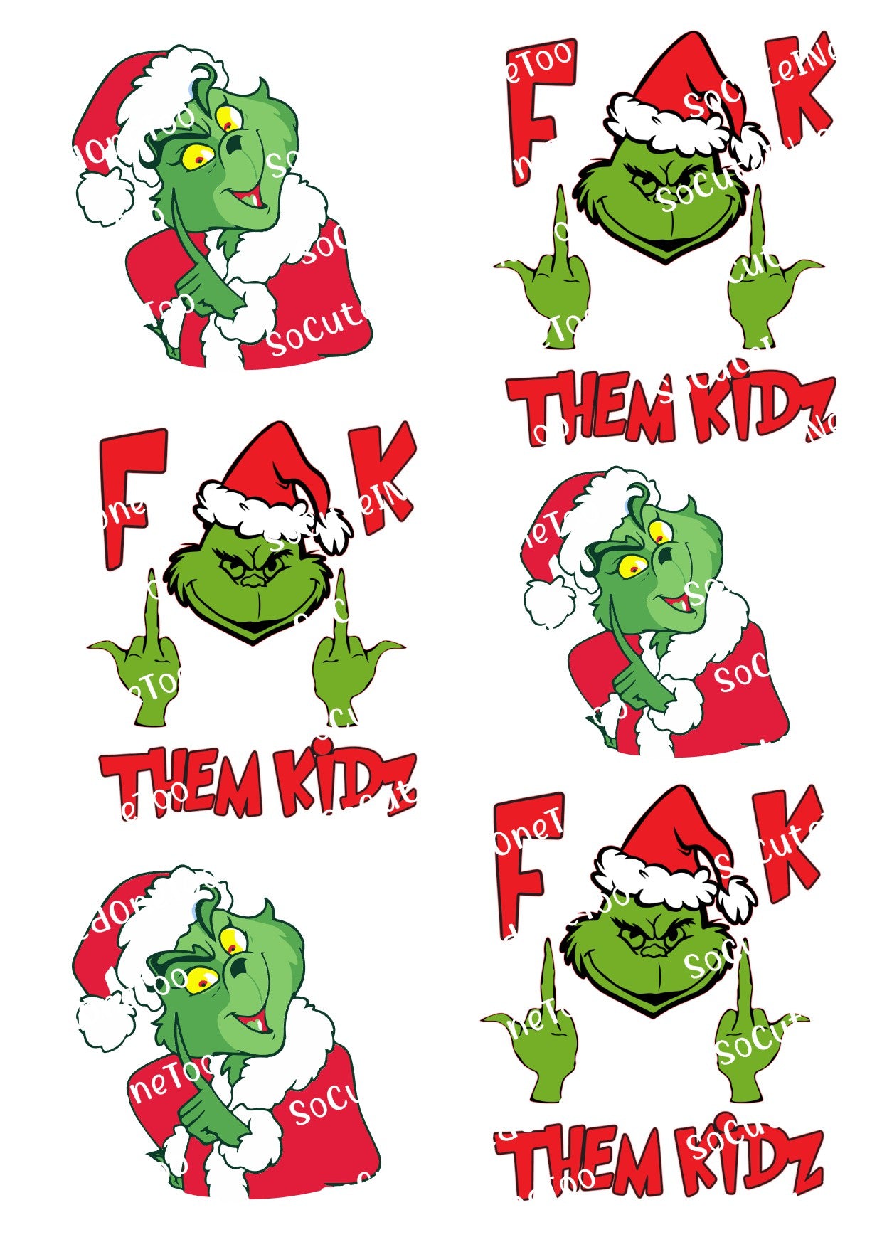 Grinch - F Them Kidz Waterslide Decals - SoCuteINeedOneToo