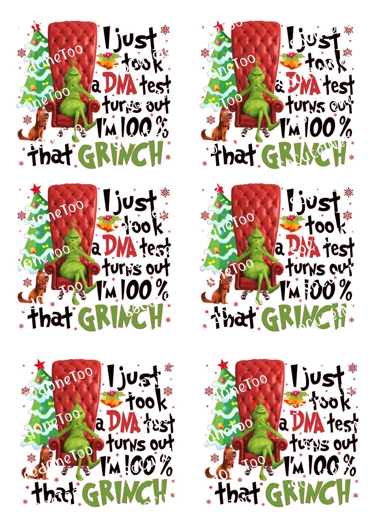 Grinch - I just took a DNA Test FS Waterslide Decals - SoCuteINeedOneToo