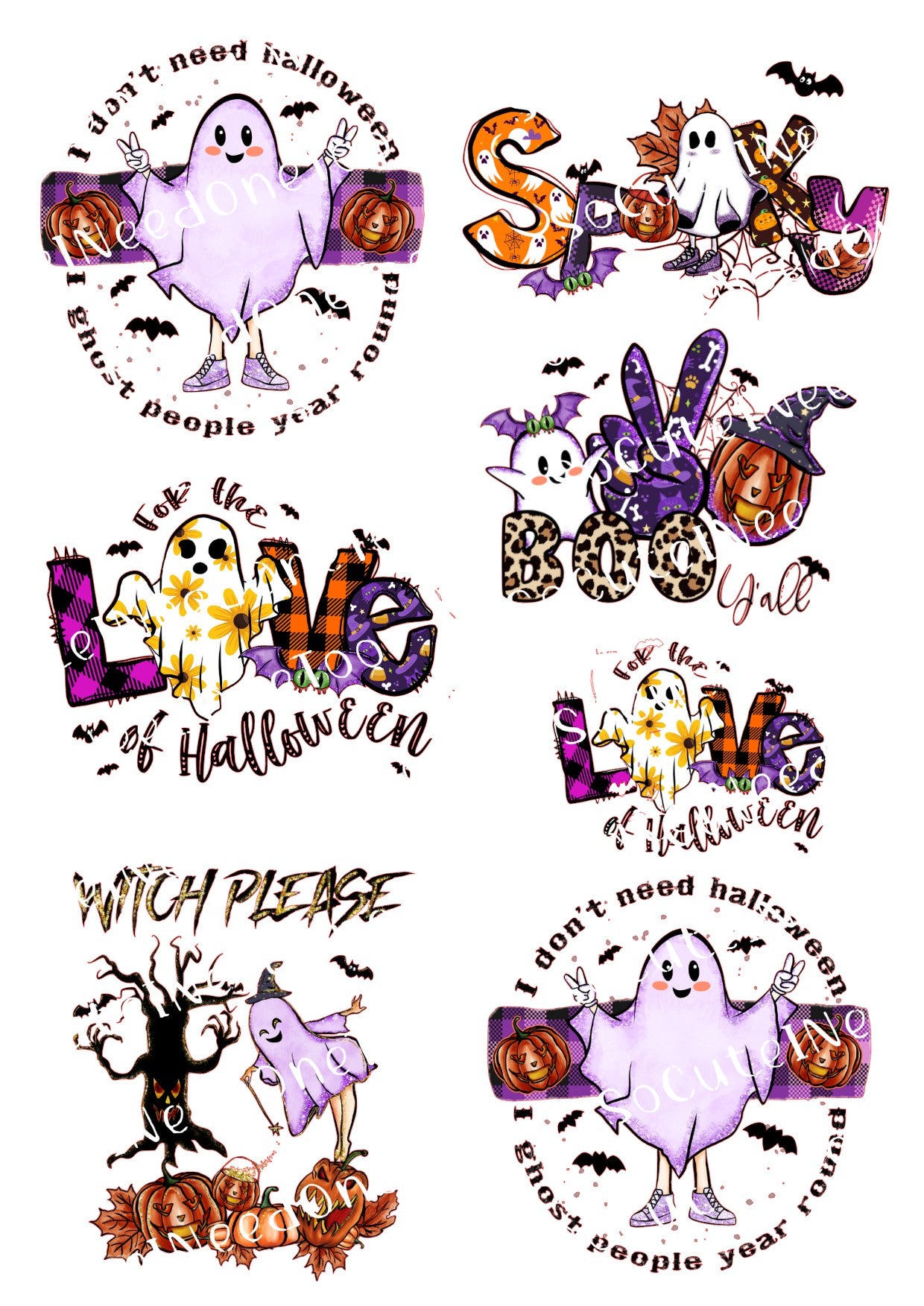 Halloween - For the love of Halloween Waterslide Decals - SoCuteINeedOneToo