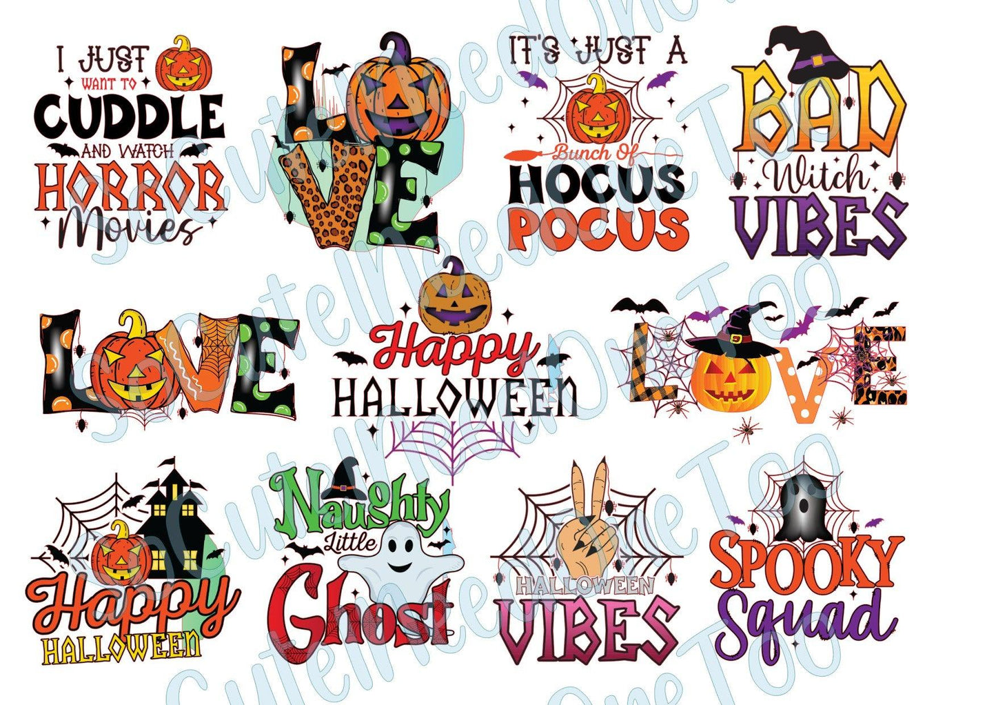 Spooky Halloween Sayings Waterslide Decals - SoCuteINeedOneToo