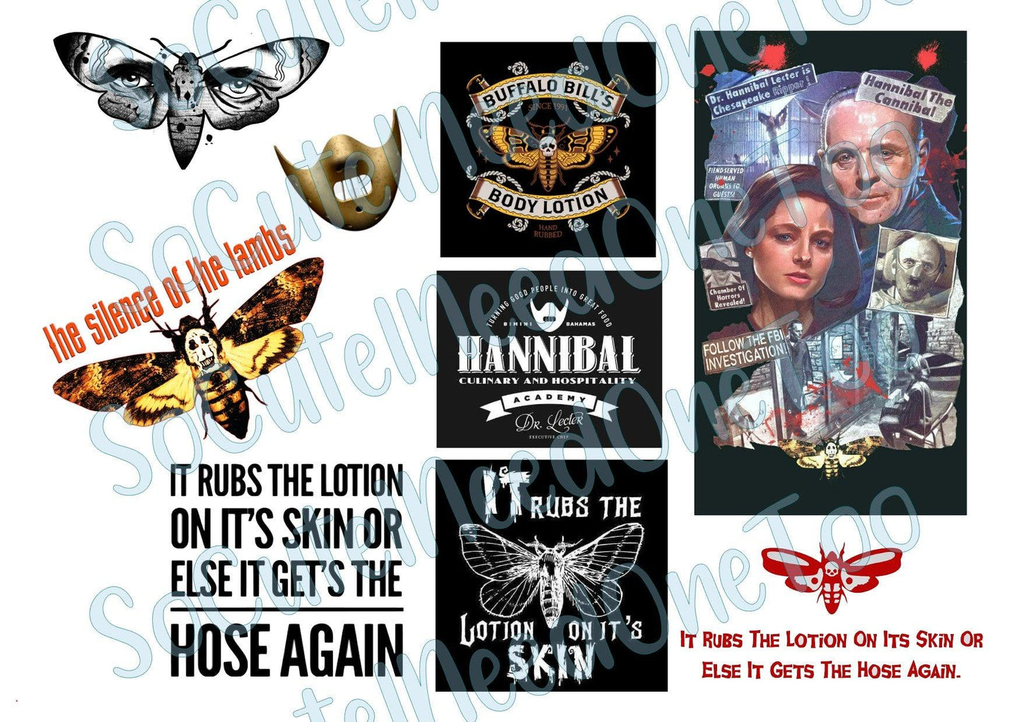 Hannibal Lecture - on Clear/White Waterslide Paper Ready To Use - SoCuteINeedOneToo