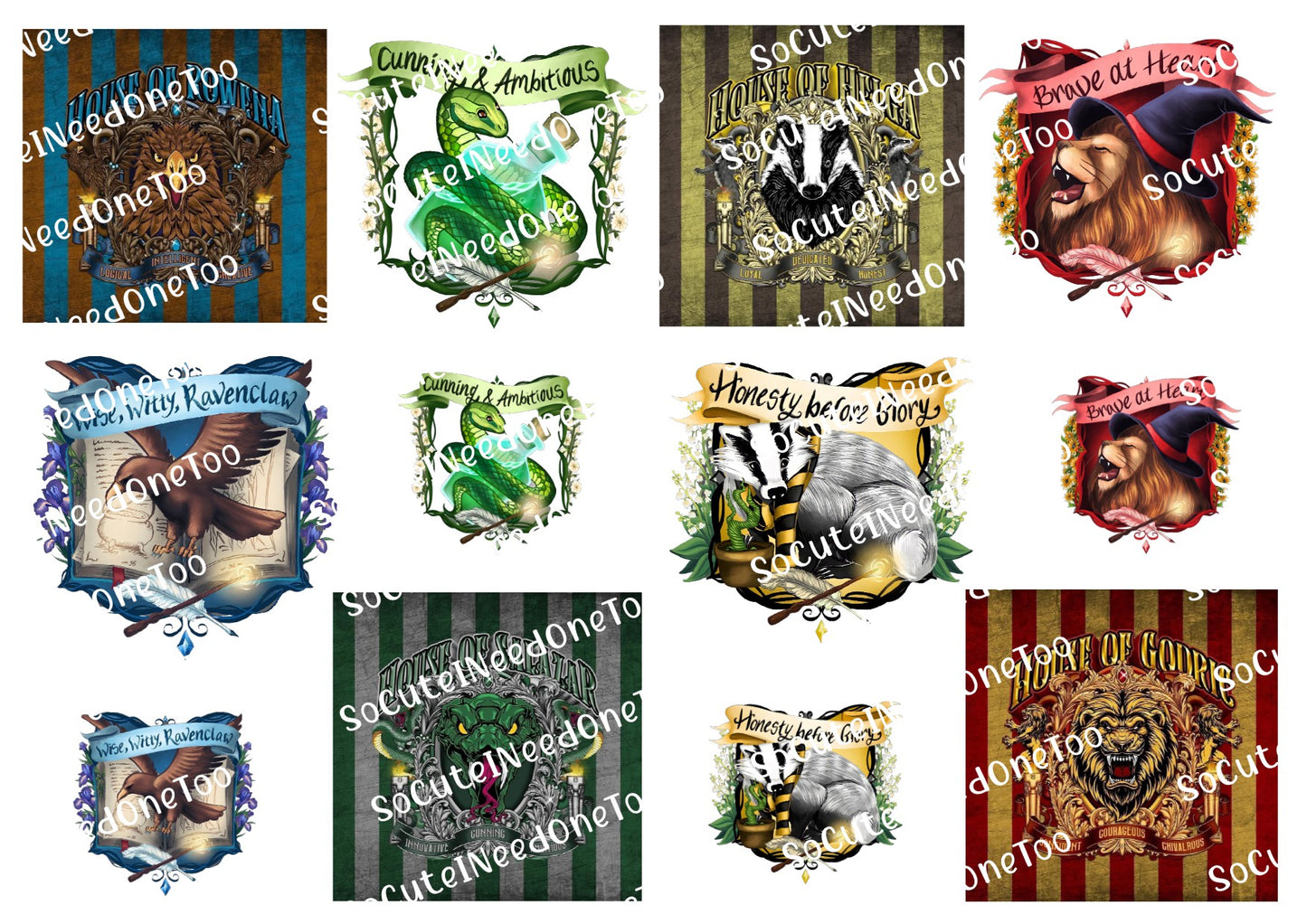 Harry Potter House Flags Waterslide Decals - SoCuteINeedOneToo