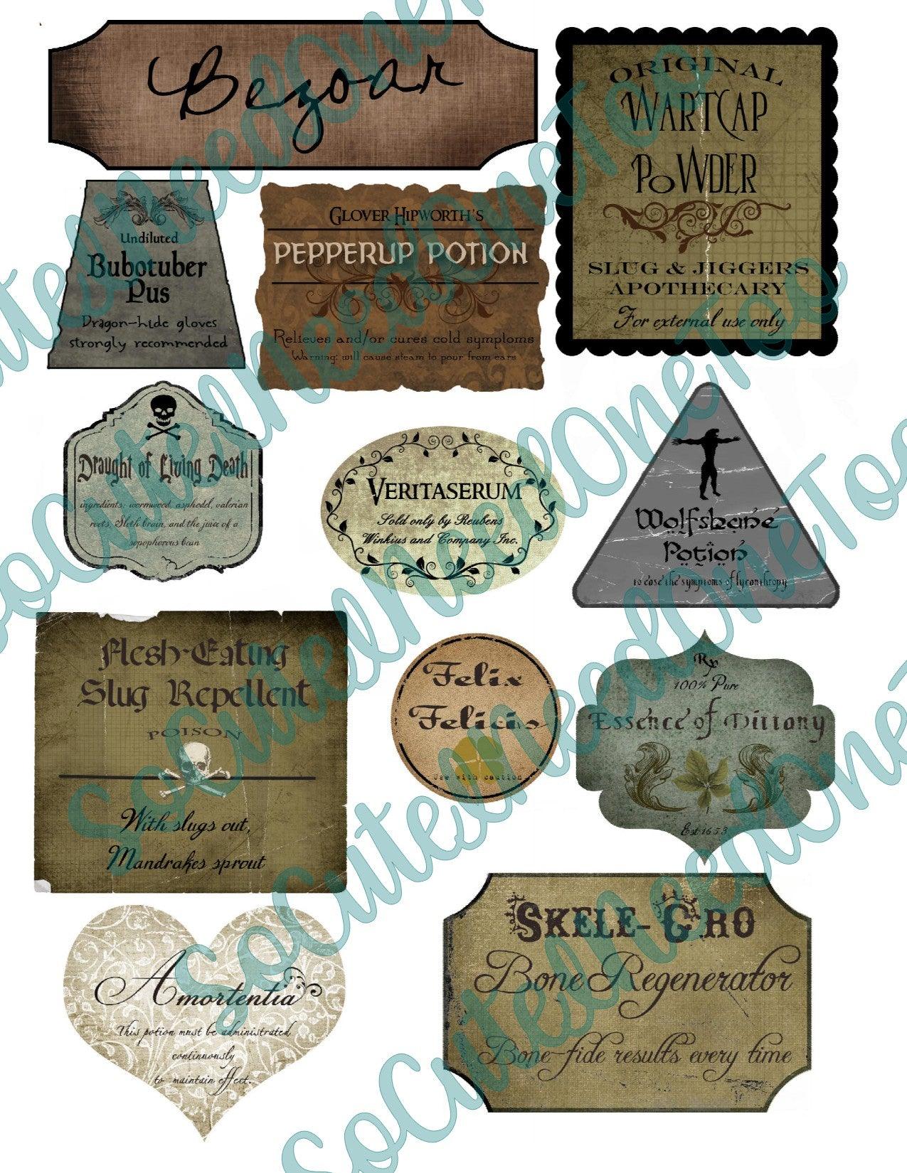 Harry Potter Potions Waterslide Decals - SoCuteINeedOneToo