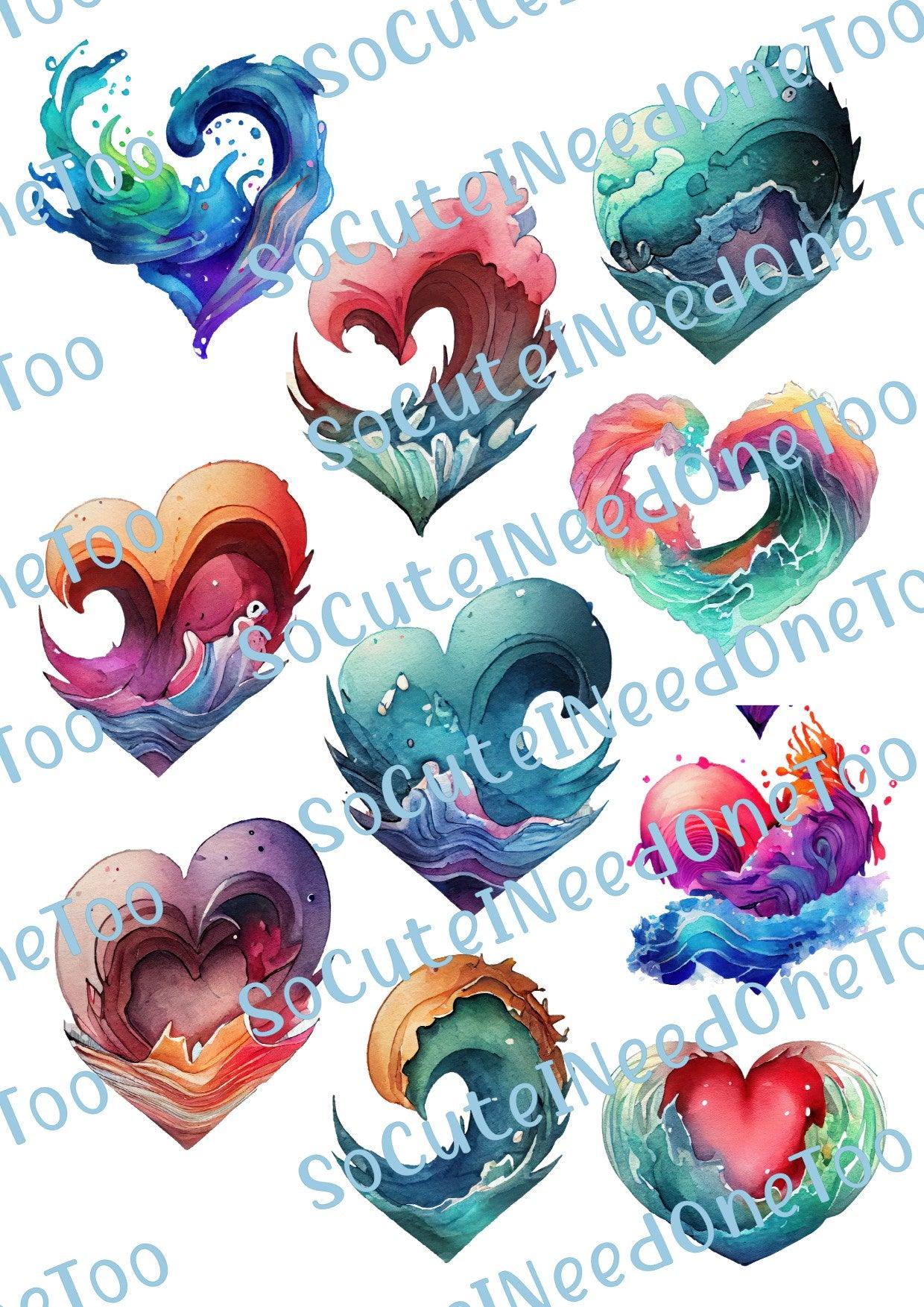 Heart Waves Waterslide Decals - SoCuteINeedOneToo