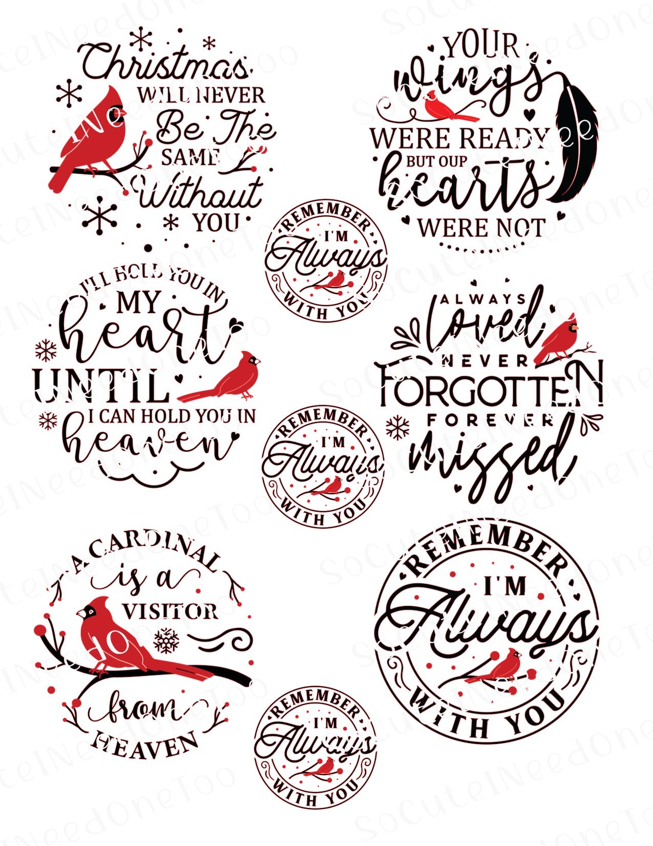 Heaven Ornaments 3 x 3 on Waterslide Decals - SoCuteINeedOneToo