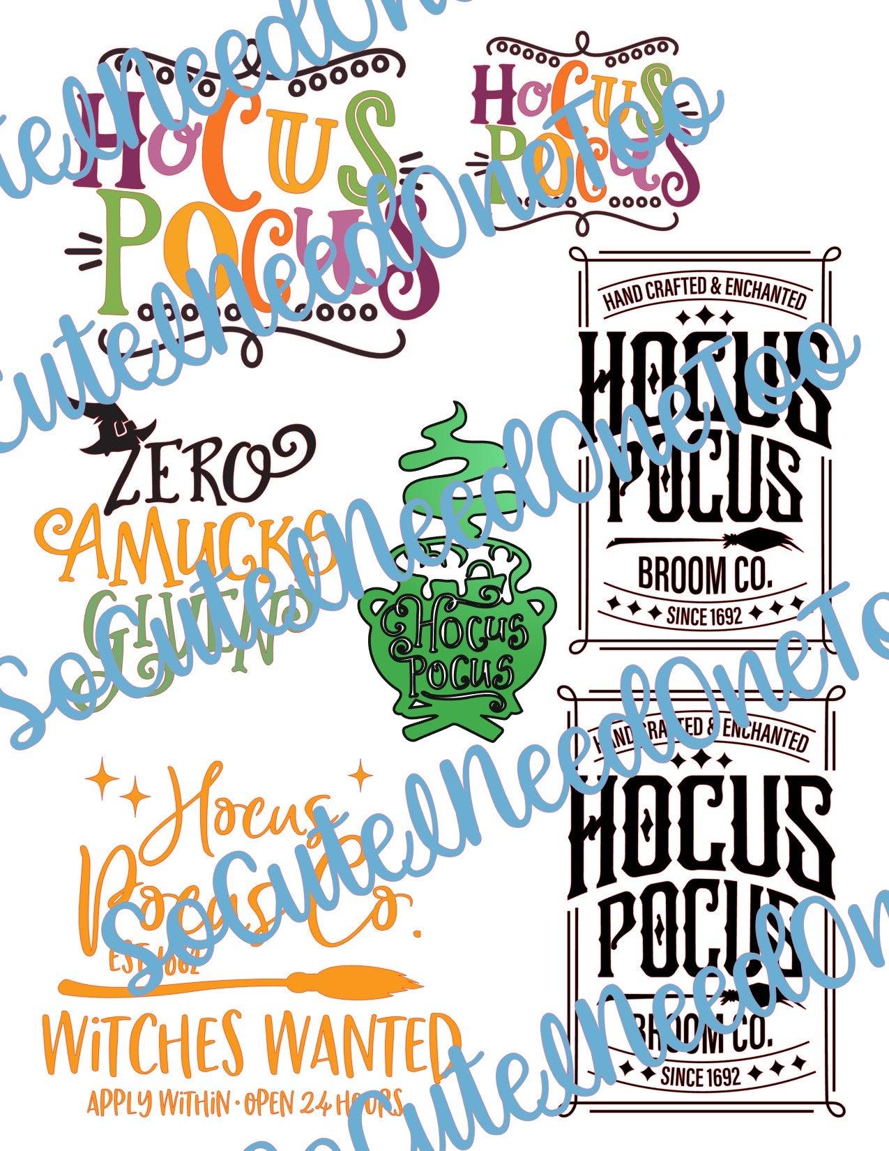 Hocus Pocus #1 - Clear/White Waterslide Decals - SoCuteINeedOneToo