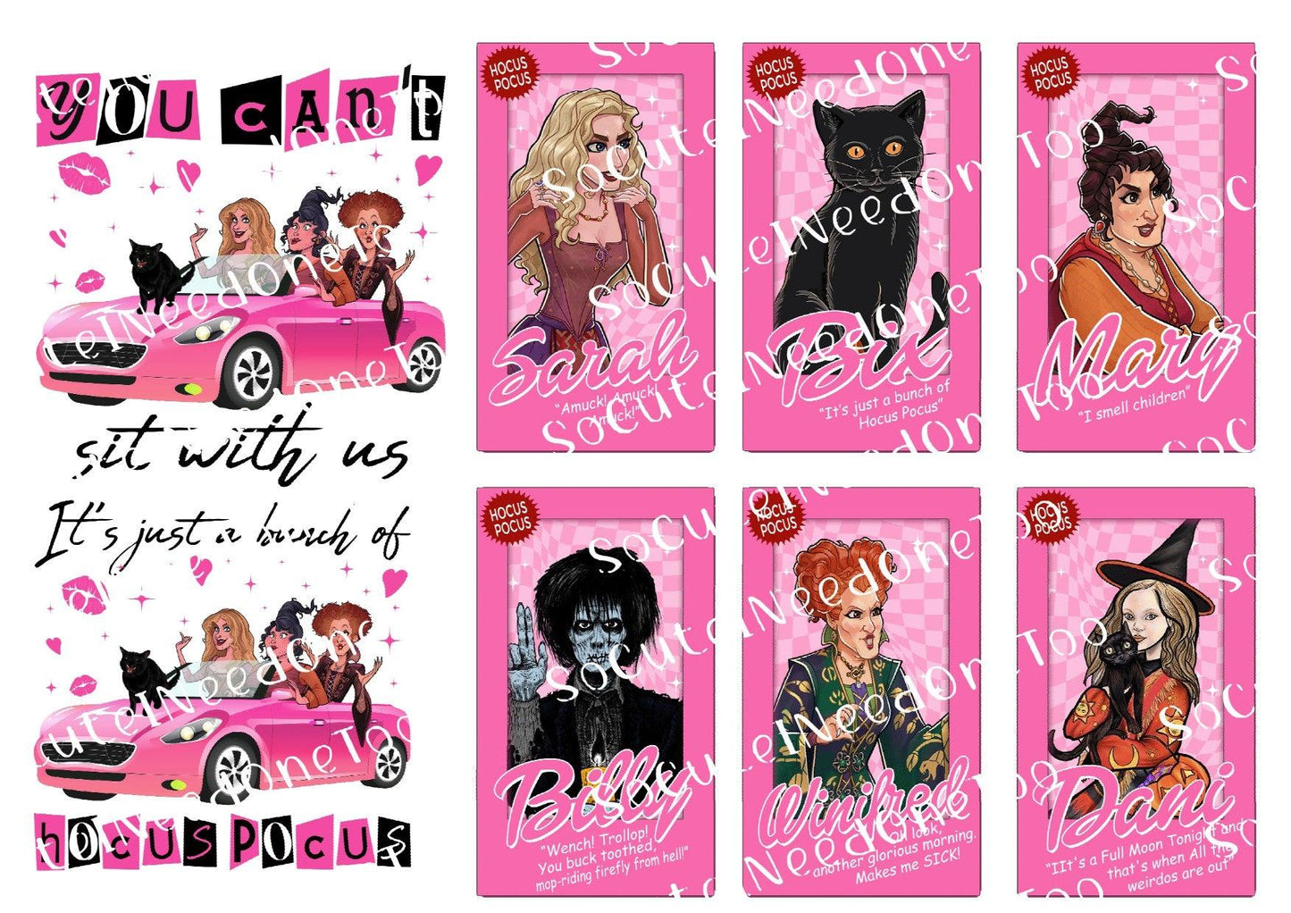 Hocus Pocus In Pink #2 Waterslide Decals - SoCuteINeedOneToo