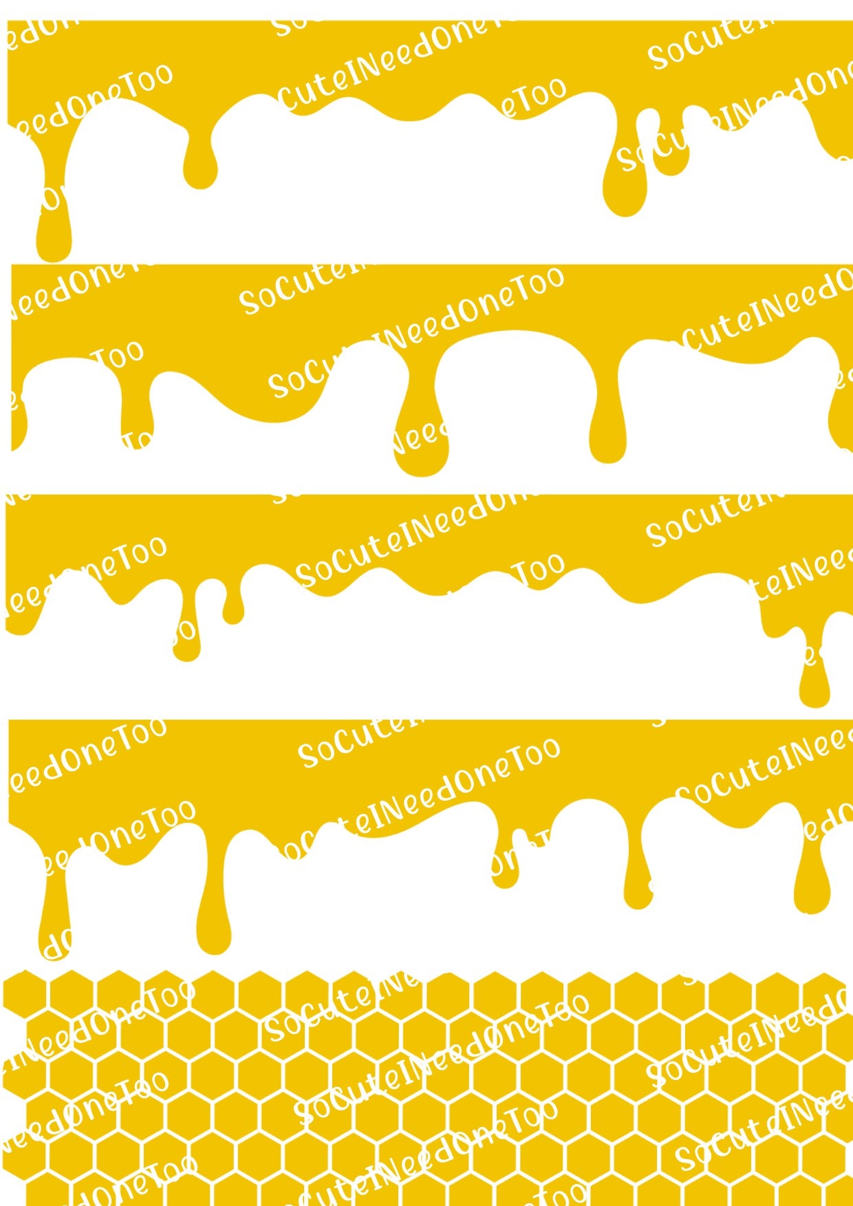 Honey Dripping Decals On Clear/White Waterslide Paper & Ready To Use - SoCuteINeedOneToo