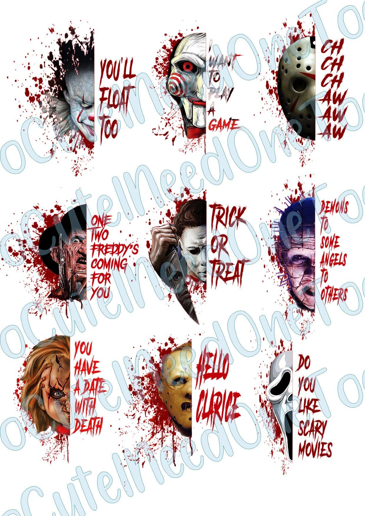Horror - All The Killers Waterslide Decals - SoCuteINeedOneToo