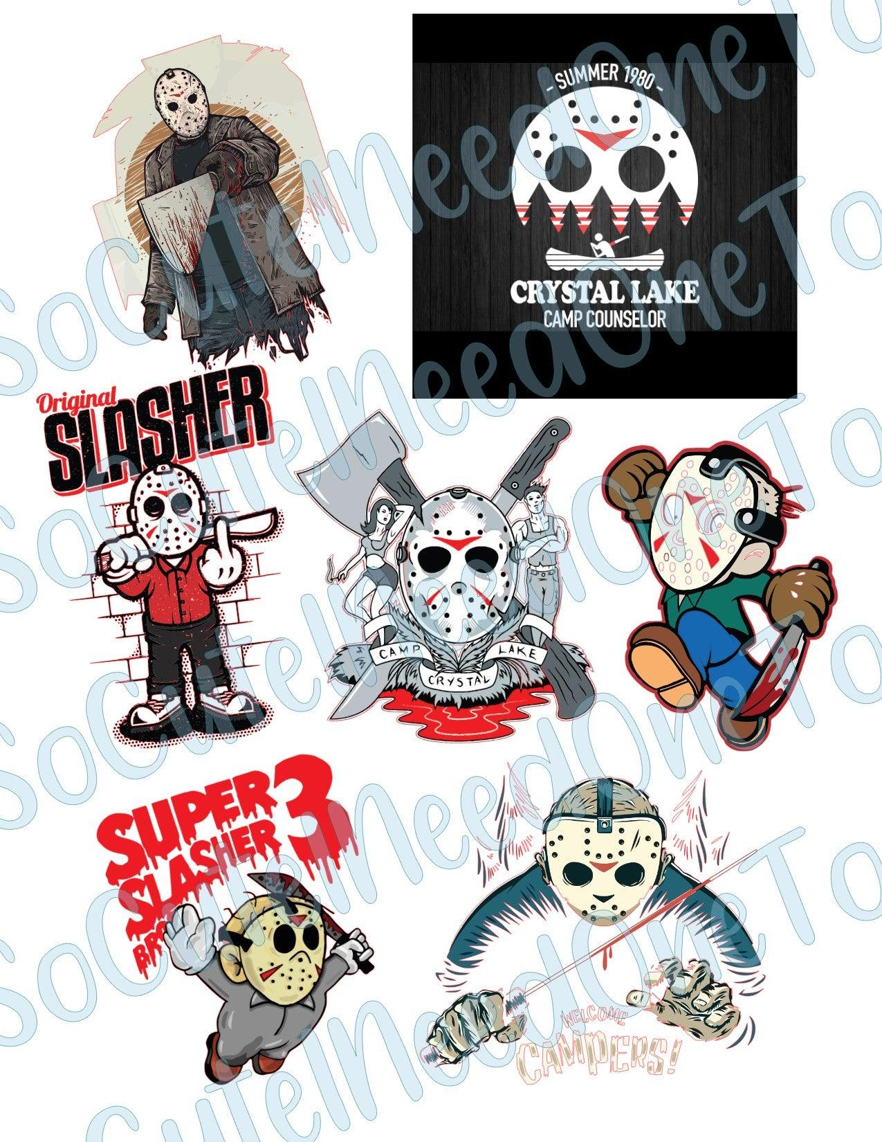 Horror - Friday The 13th - #2 - on Clear/White Waterslide Paper Ready To Use - SoCuteINeedOneToo