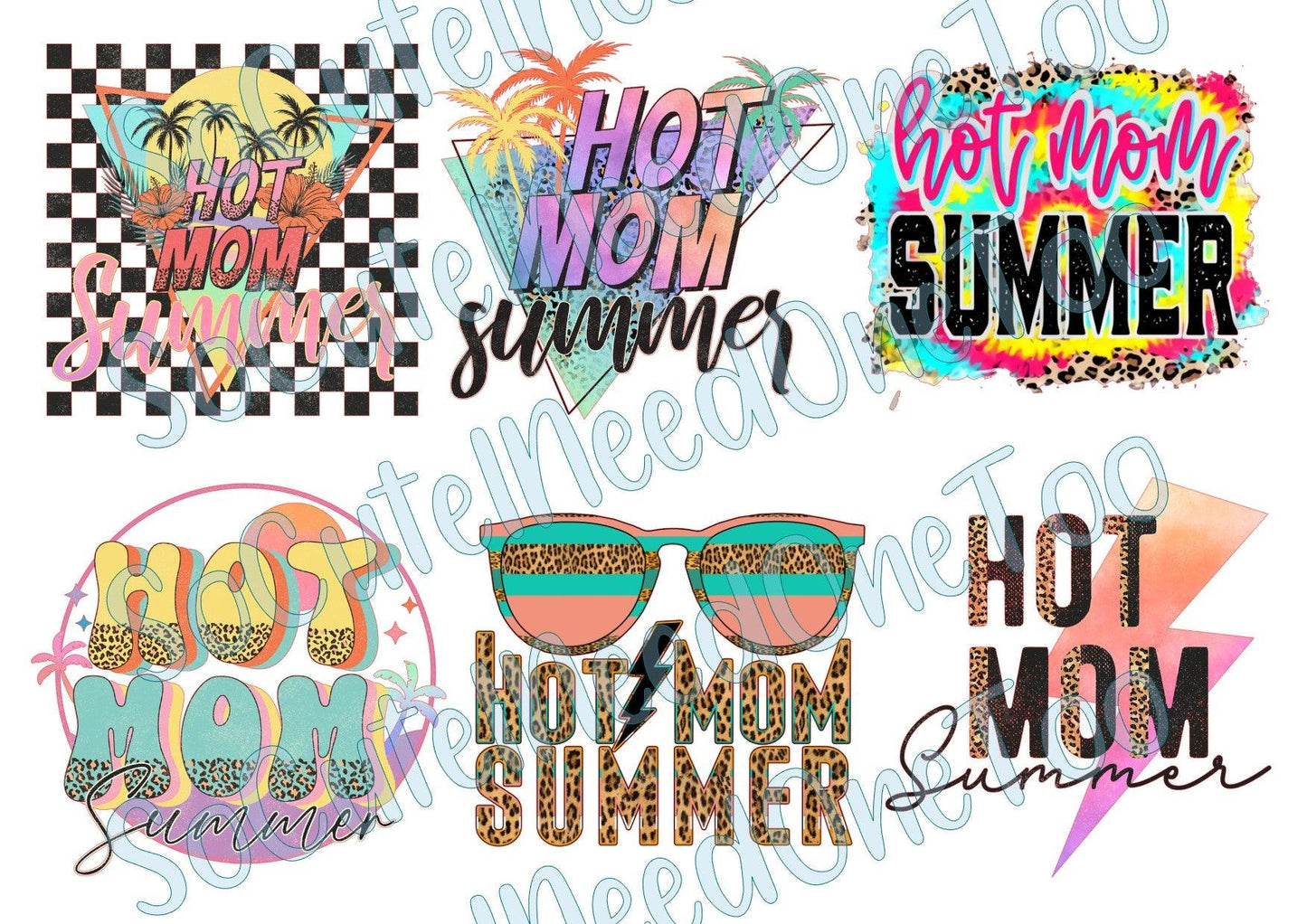 Hot Mom Summer #2 on Clear/White Waterslide Paper Ready To Use - SoCuteINeedOneToo