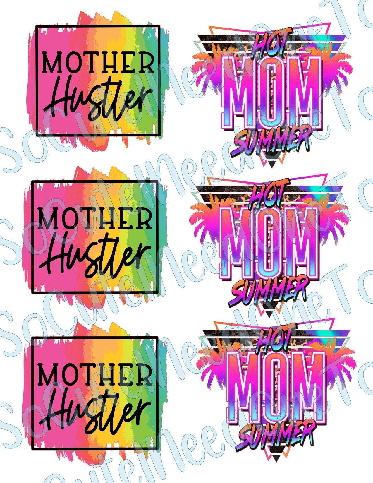 Hot Mom Summer - on Clear/White Waterslide Paper Ready To Use - SoCuteINeedOneToo