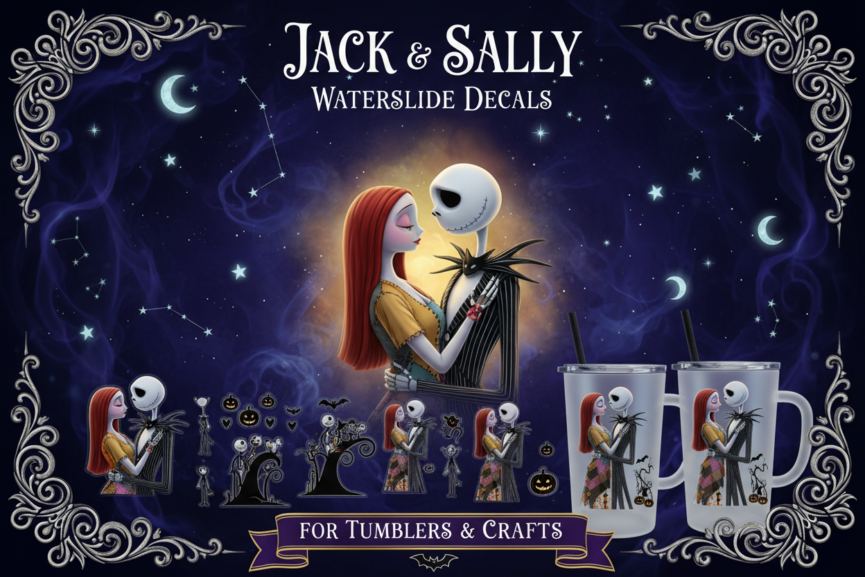 Jack and Sally Waterslide Decals Banner
