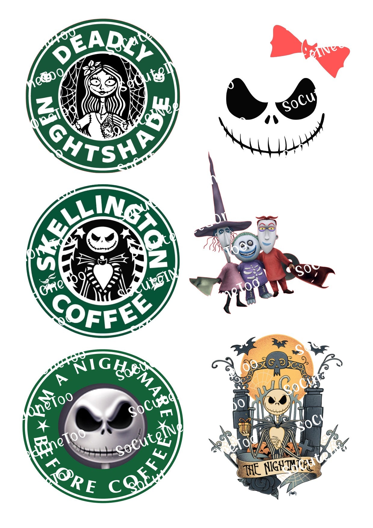 Jack & Sally #1 Waterslide Decals - SoCuteINeedOneToo