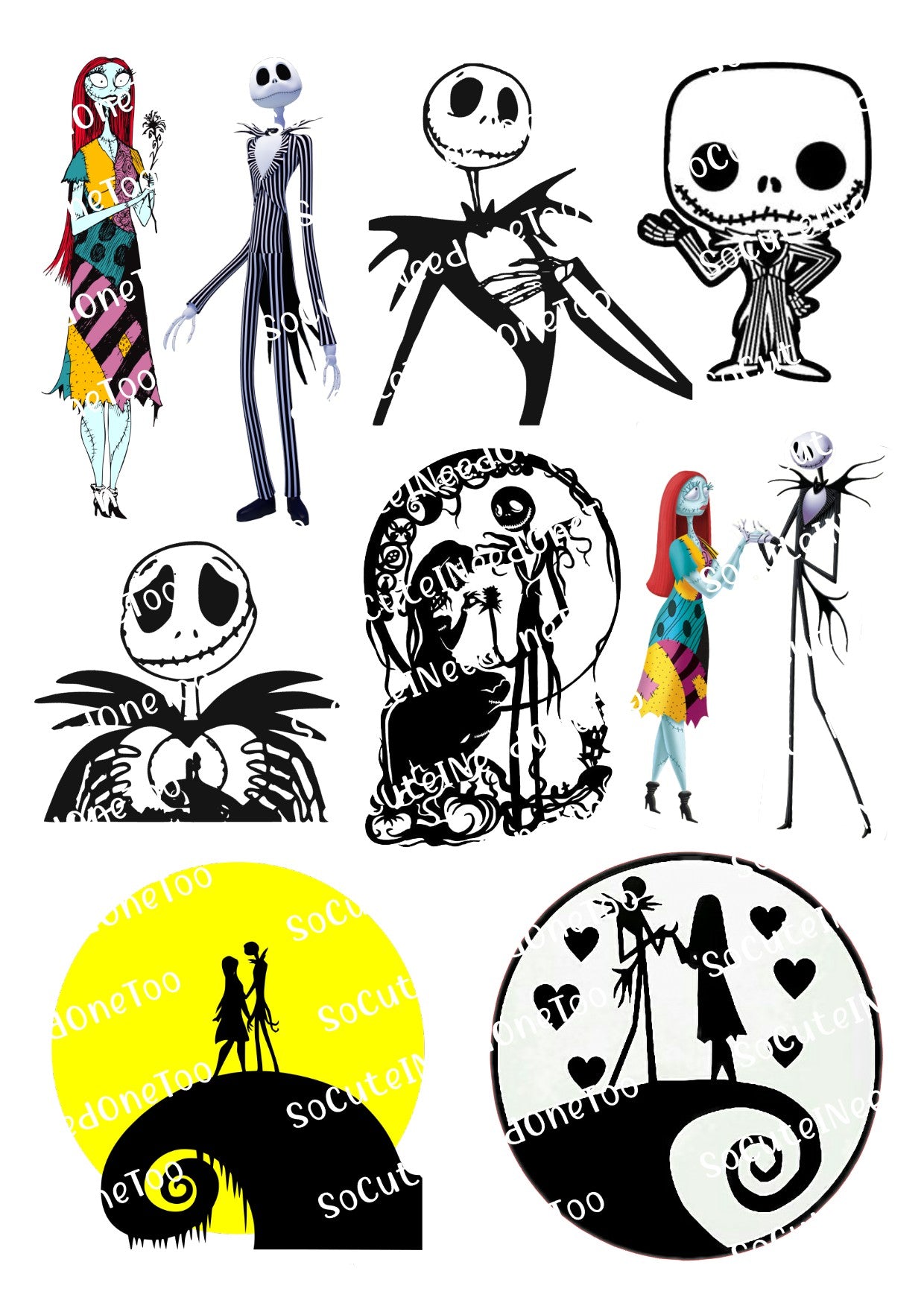 Jack & Sally #4 Waterslide Decals - SoCuteINeedOneToo