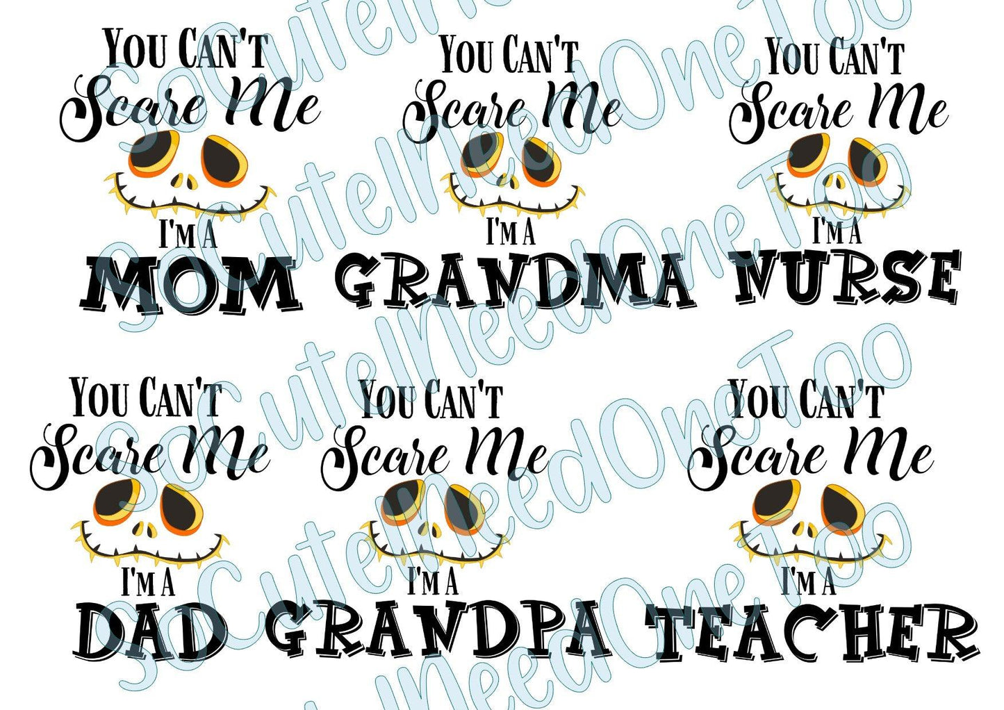 Jack - You Can't Scare Me Waterslide Decals - SoCuteINeedOneToo