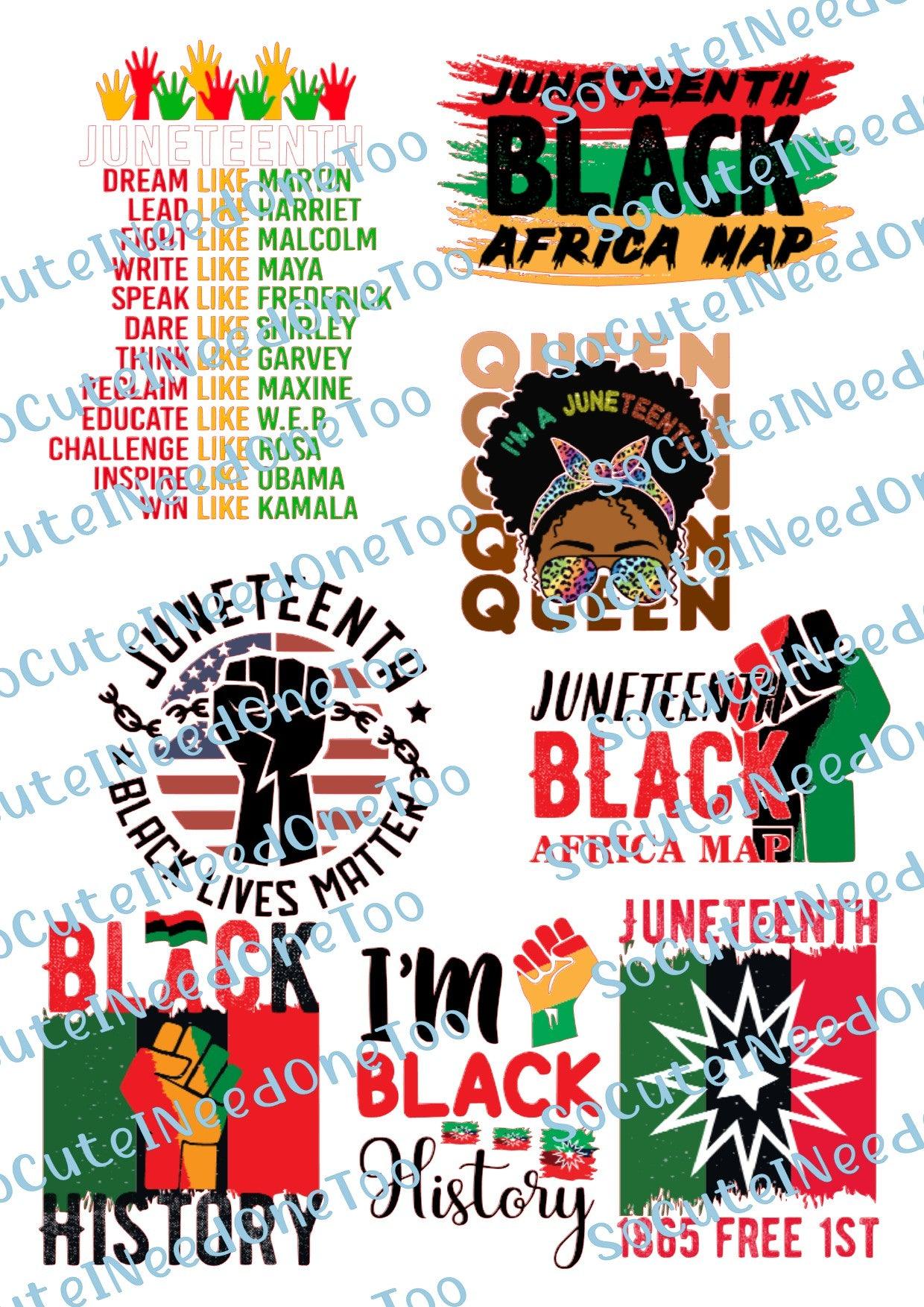 Juneteenth #3 Waterslide Decals - SoCuteINeedOneToo