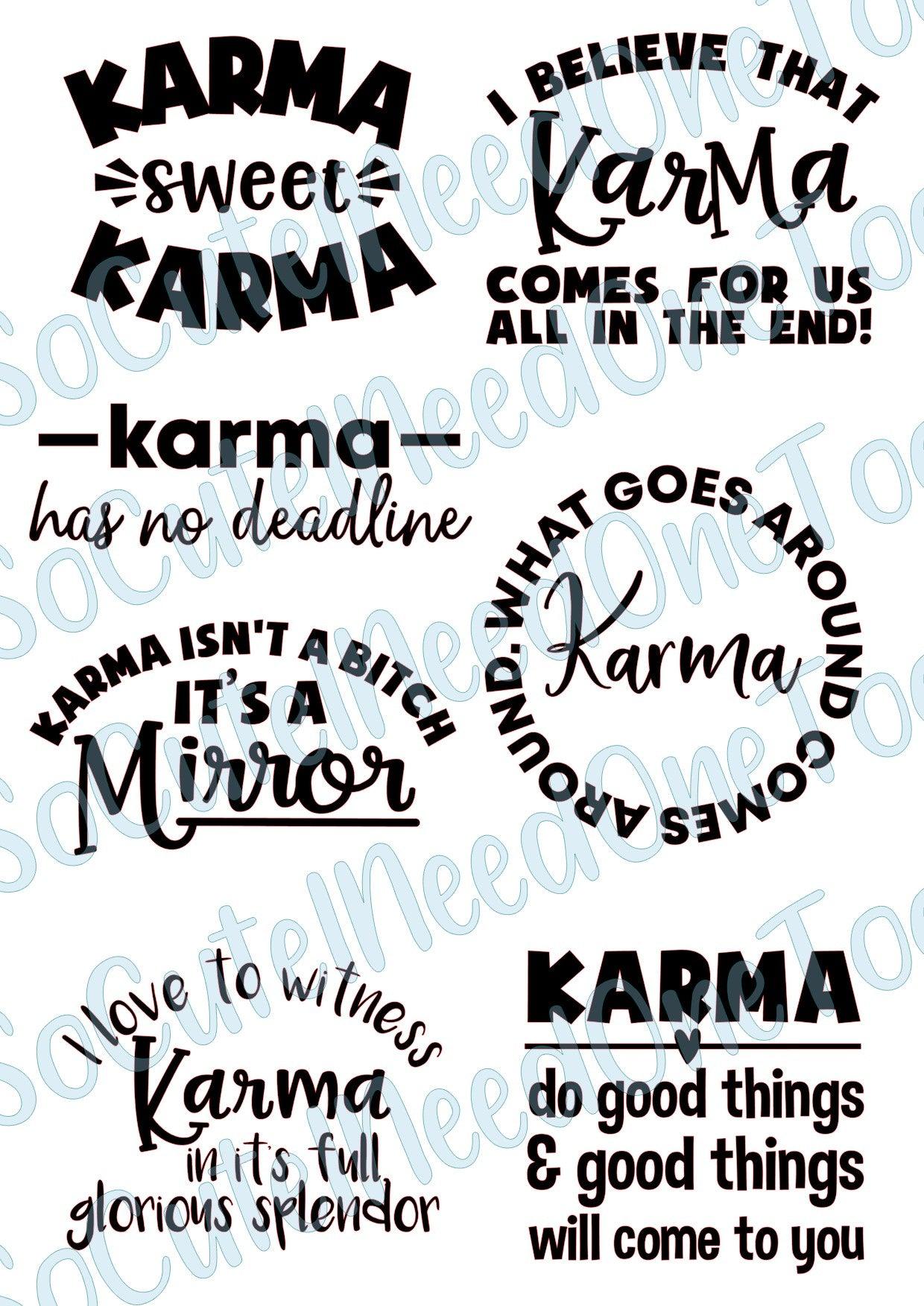 Karma Bundle on Clear/White Waterslide Paper Ready To Use - SoCuteINeedOneToo