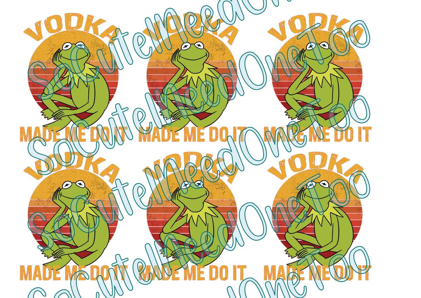KERMIT - VODKA on Clear/White Waterslide Paper - SoCuteINeedOneToo
