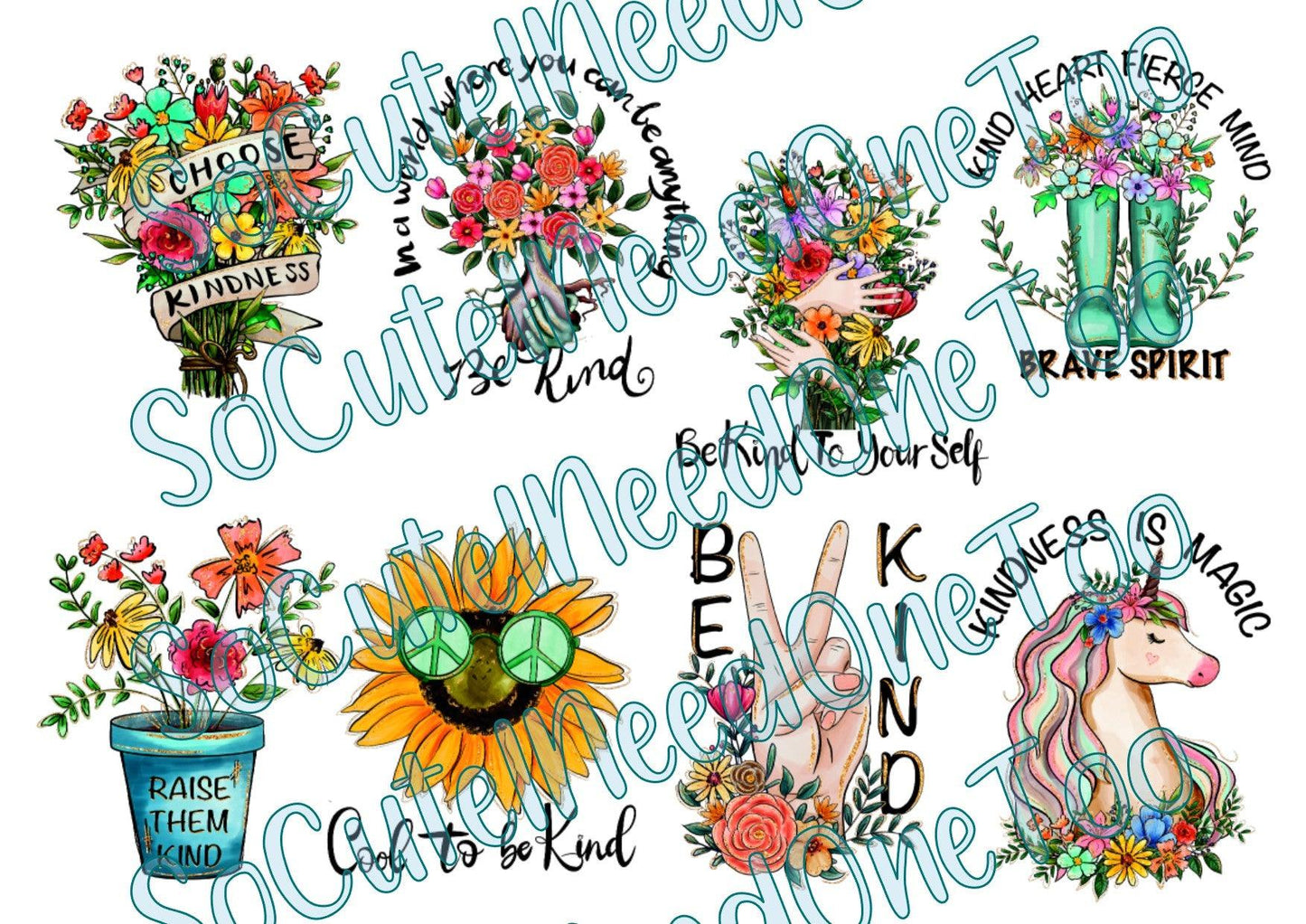 Kindness is Magic on Clear/White Waterslide Paper Ready To Use - SoCuteINeedOneToo