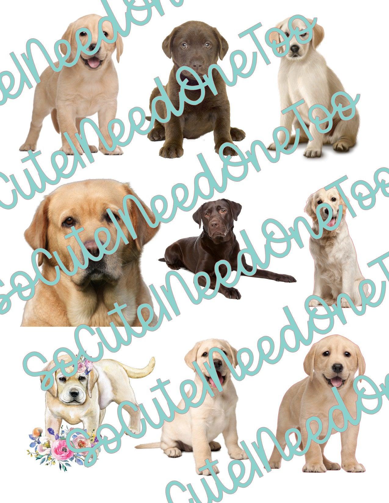 Lab Dogs on Clear/White Waterslide Paper Ready To Use - SoCuteINeedOneToo