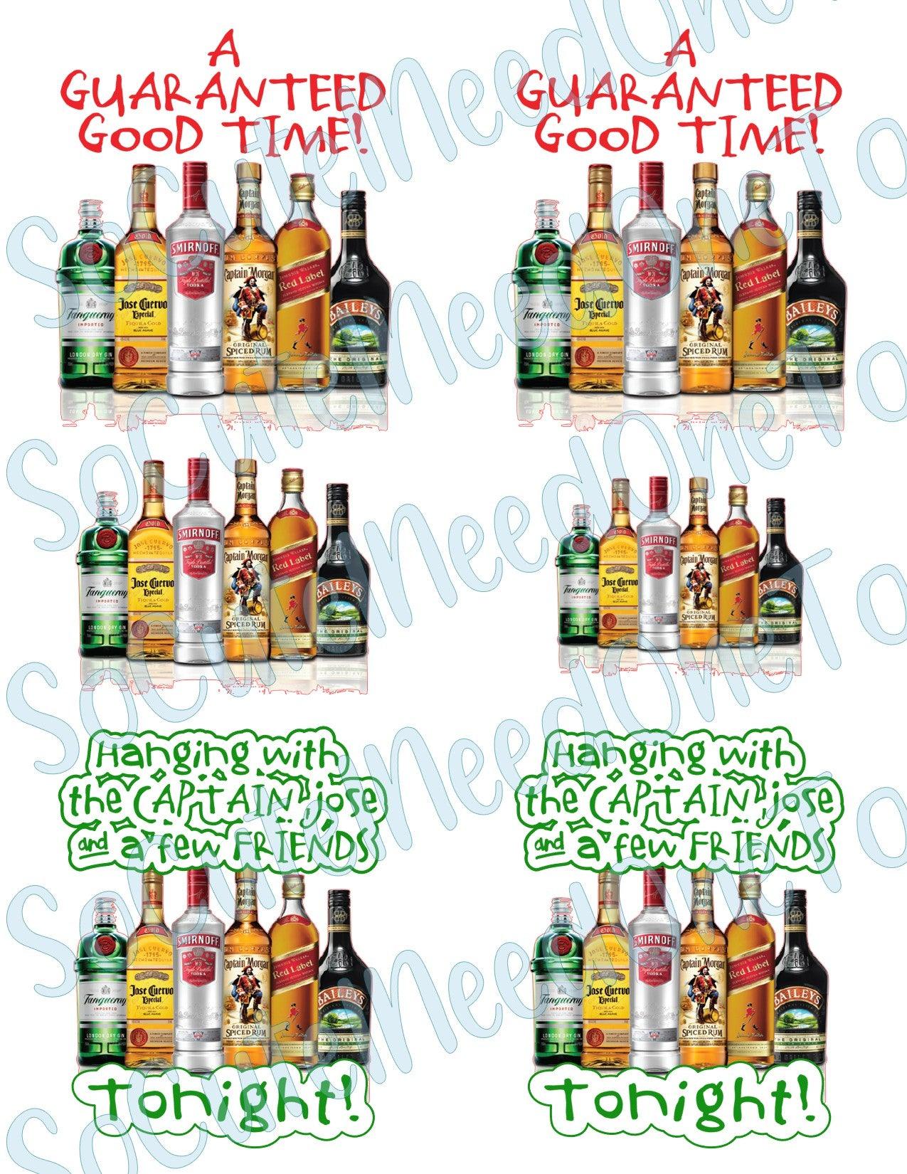 Liquor Friends on Clear/White Waterslide Paper Ready To Use - SoCuteINeedOneToo