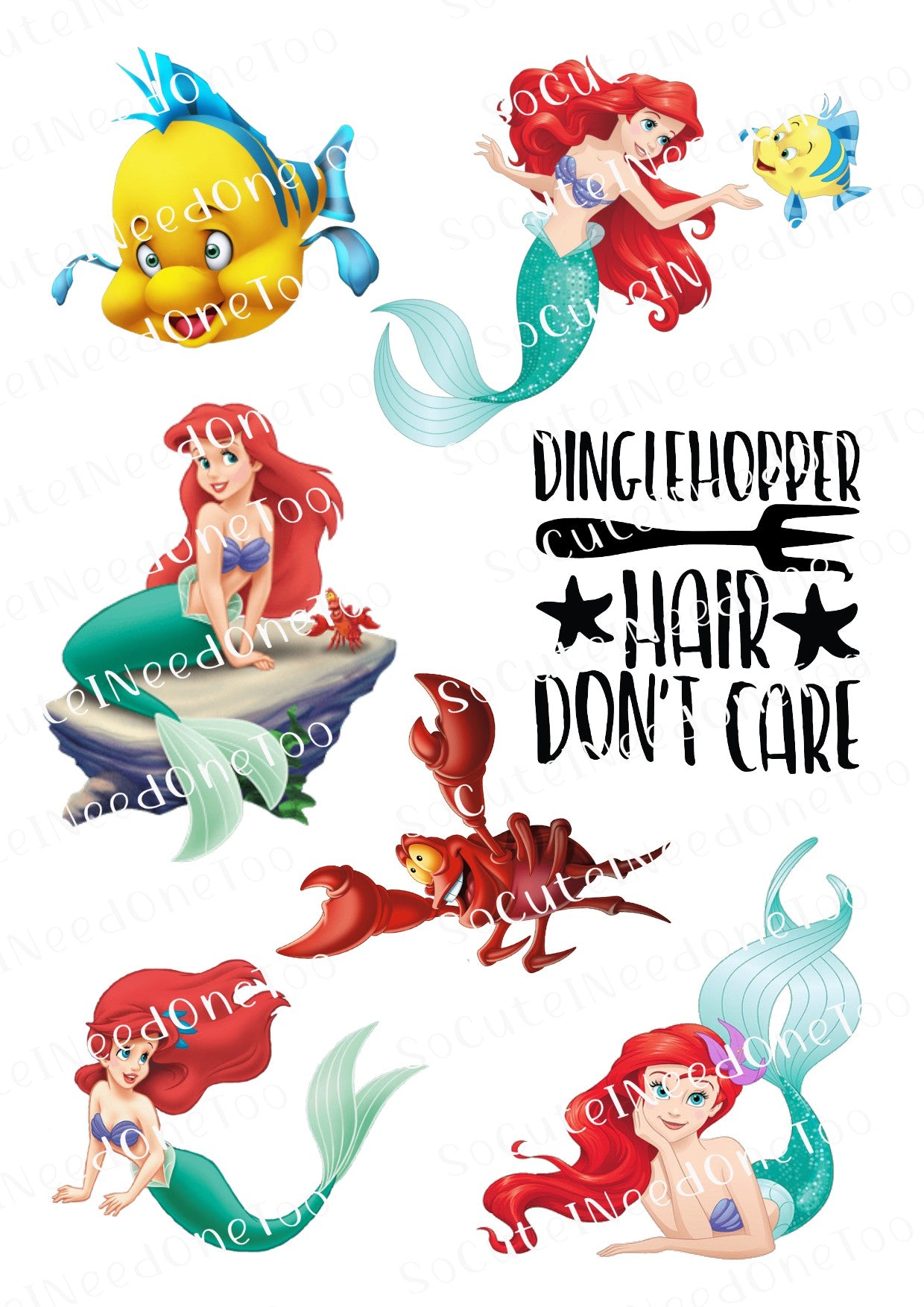 Little Mermaid Waterslide Decals - SoCuteINeedOneToo