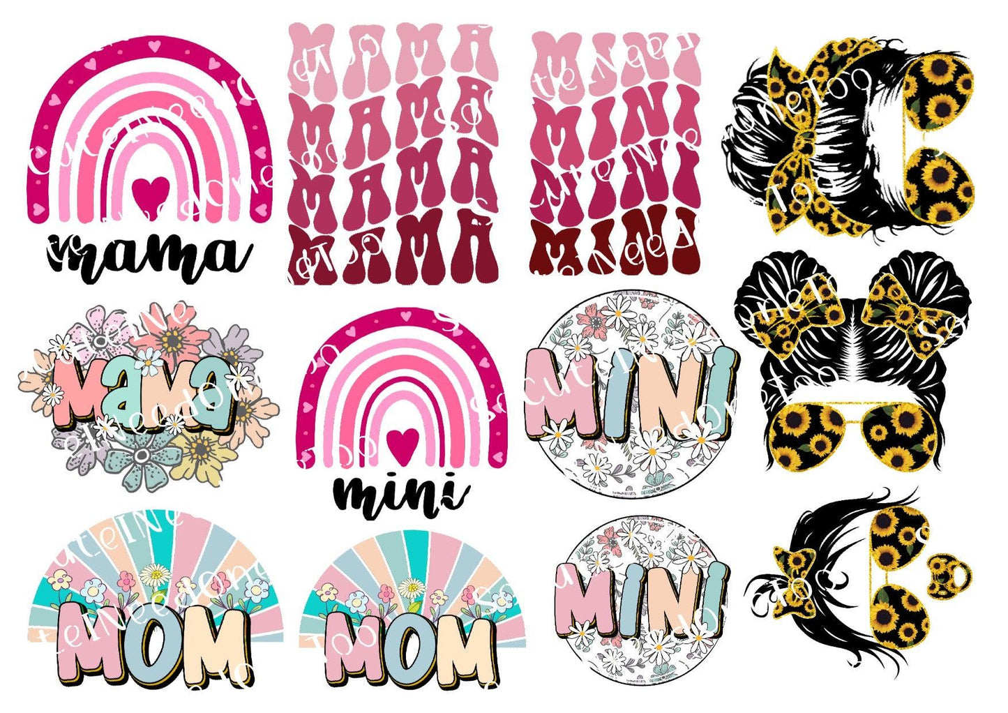 Mama & Mini #1 Waterslide Decals - SoCuteINeedOneToo