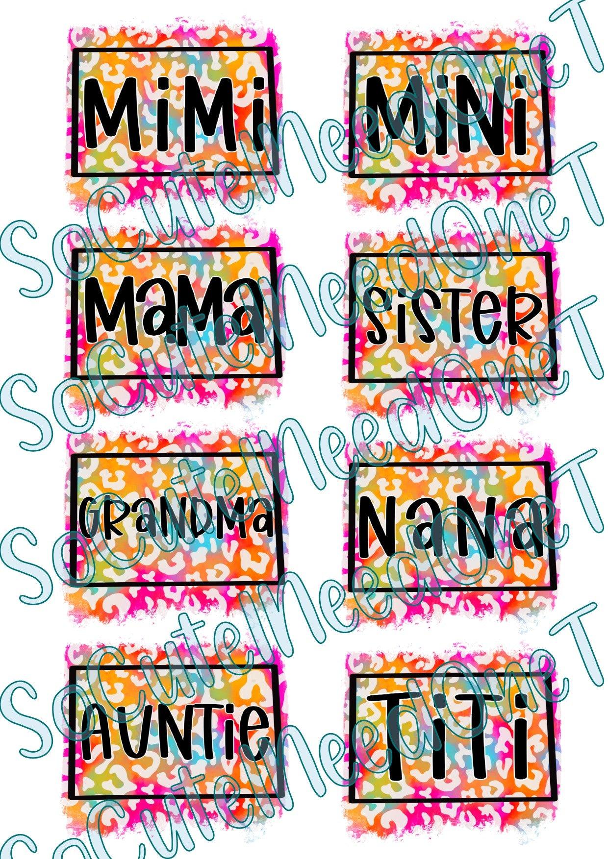 Mama & Mini #3 on Clear/White Waterslide Paper Ready To Use - SoCuteINeedOneToo