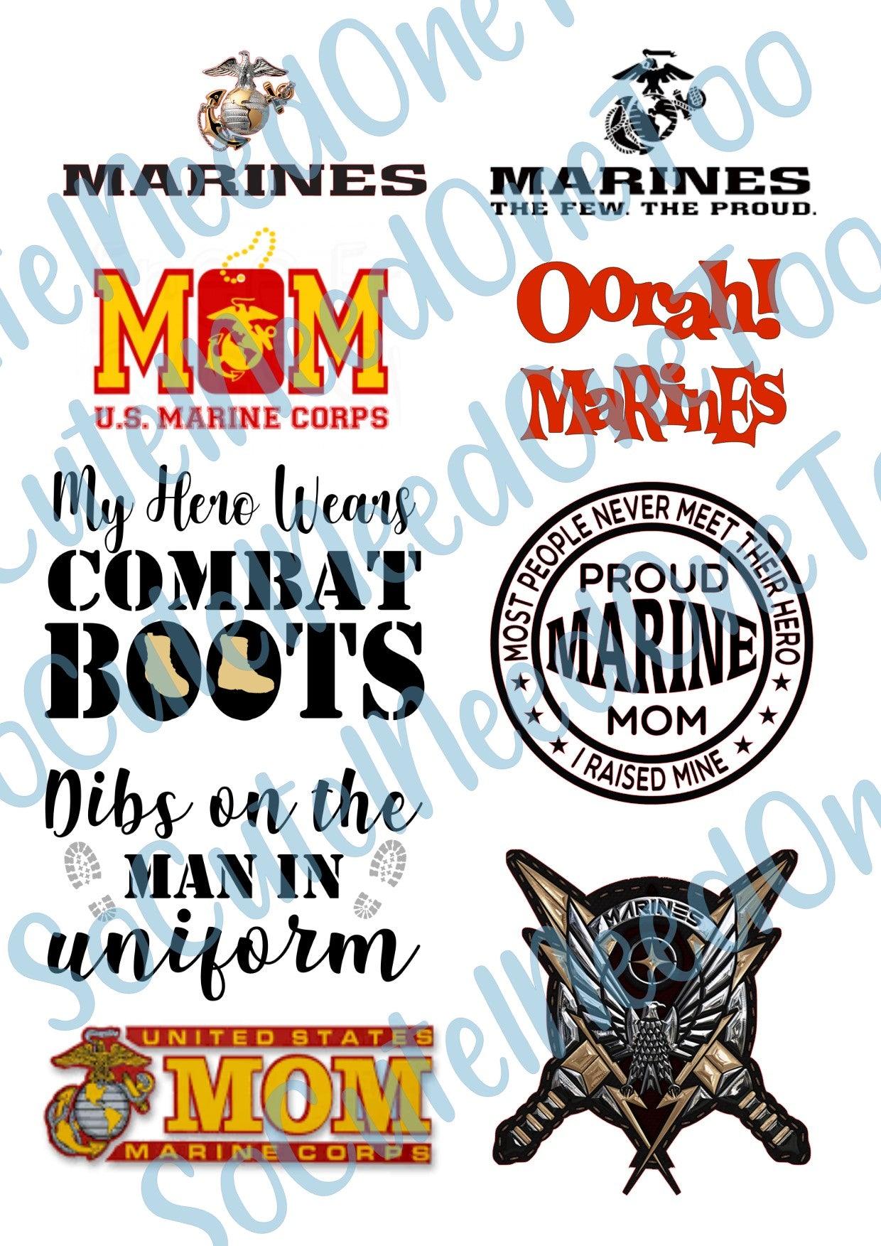 Marine's #1 Waterslide Decals - SoCuteINeedOneToo