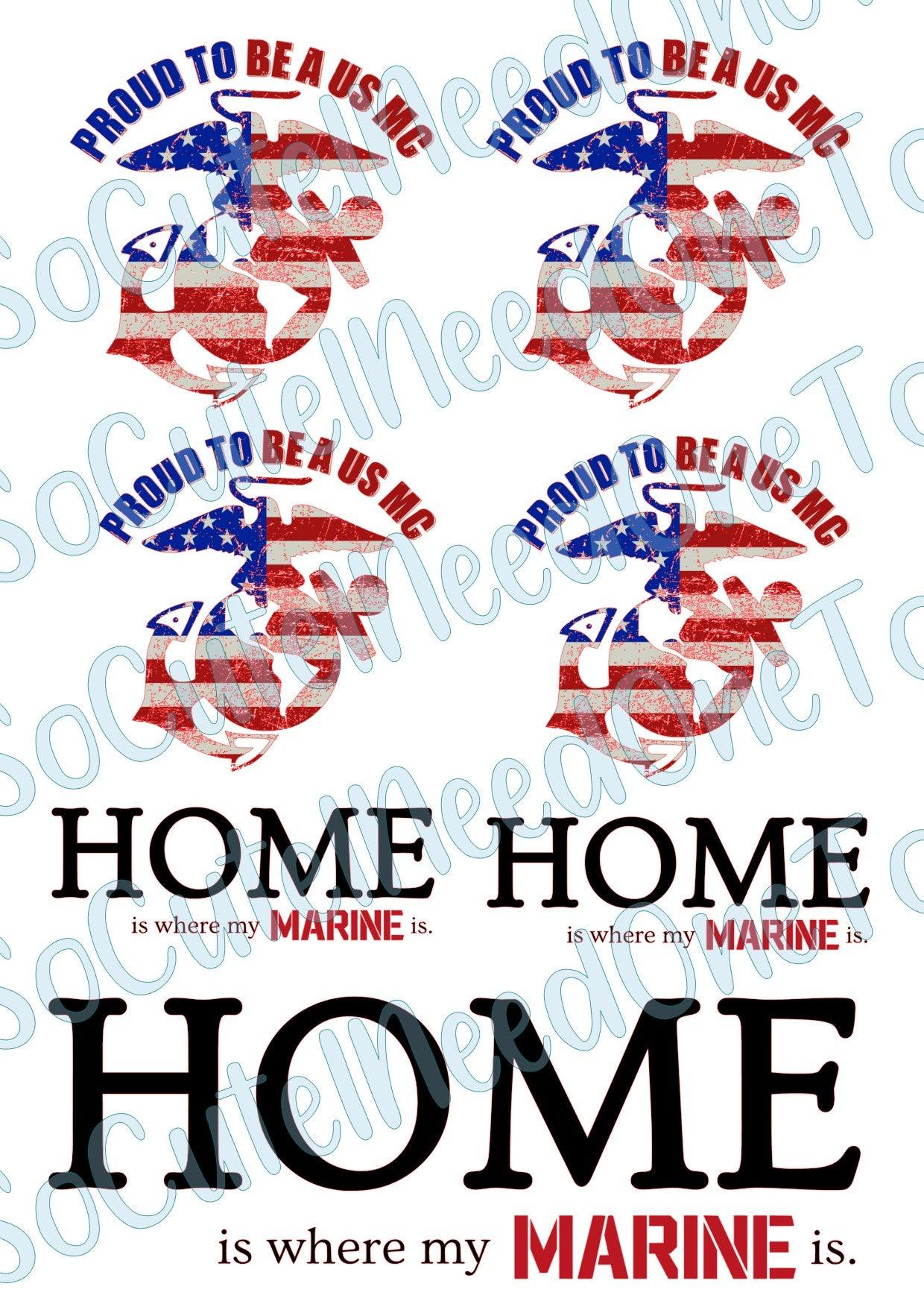 Marines - Home is where Waterslide Decals - SoCuteINeedOneToo