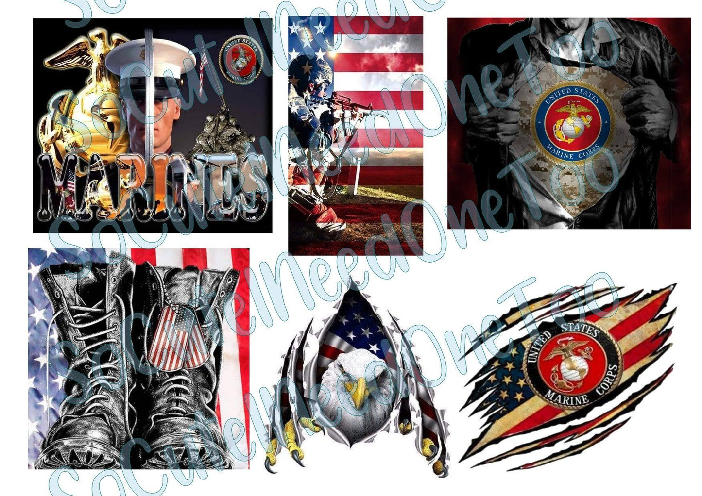 Marines on Clear/White Waterslide Paper Ready To Use - SoCuteINeedOneToo